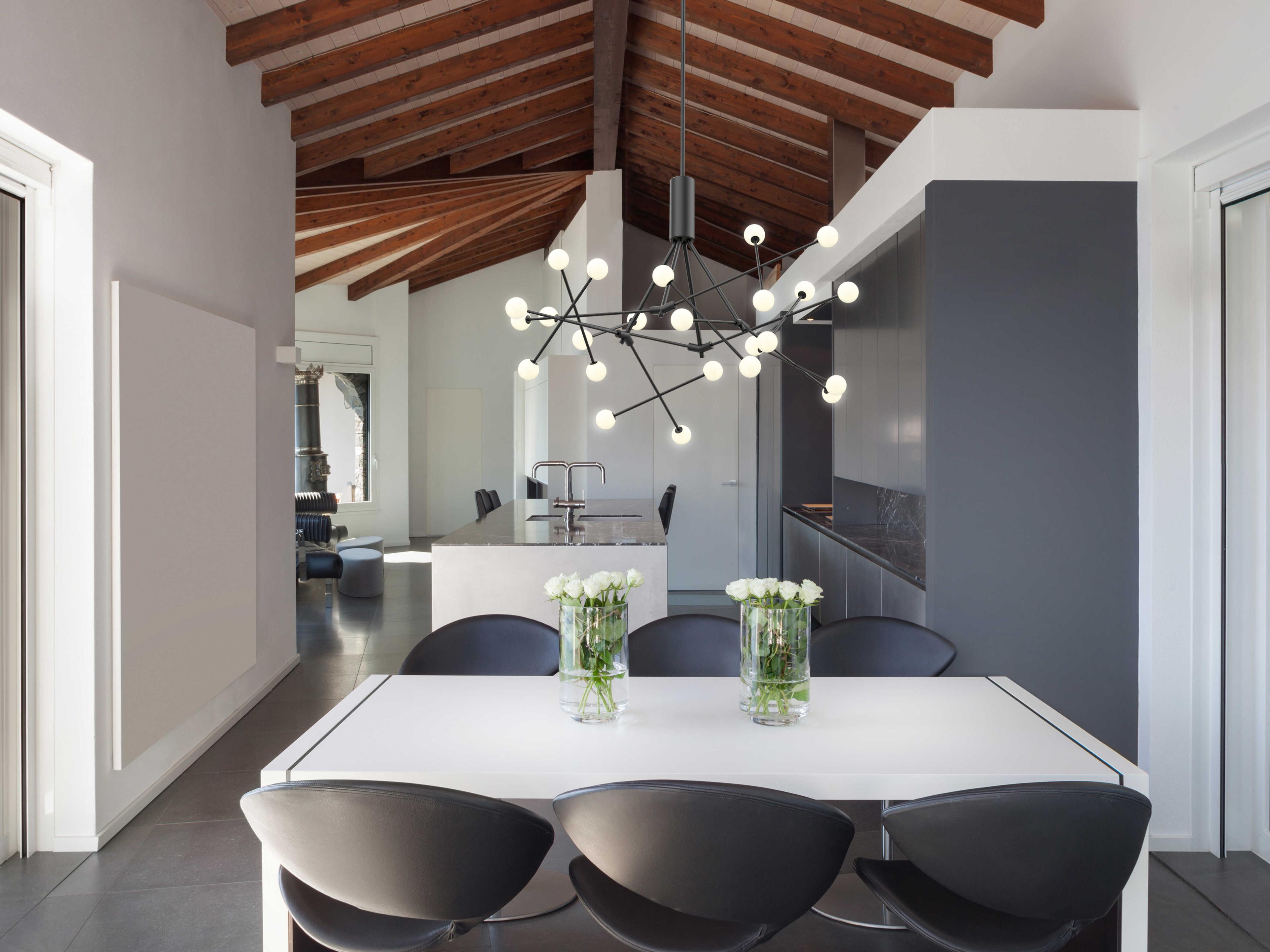 Kuzco Lighting Moto Black Globe Geometric Chandelier