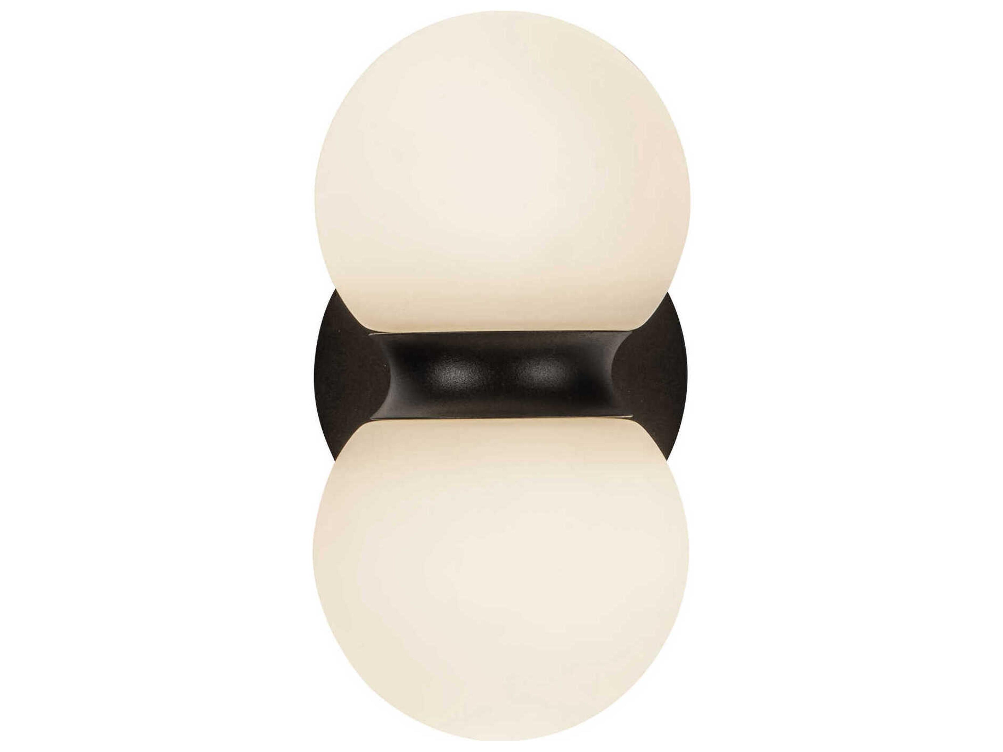 Kuzco Lighting Peri Black Matte Opal Glass Wall Sconce