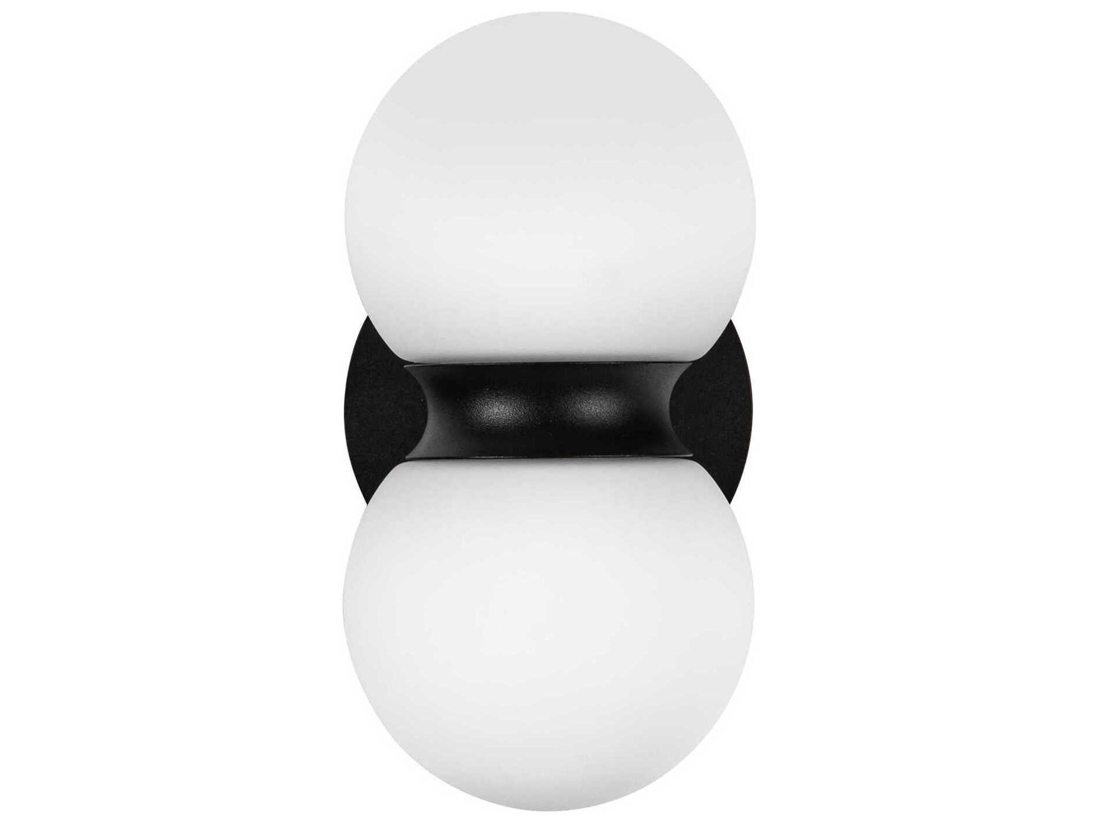 Kuzco Lighting Peri Black Matte Opal Glass Wall Sconce