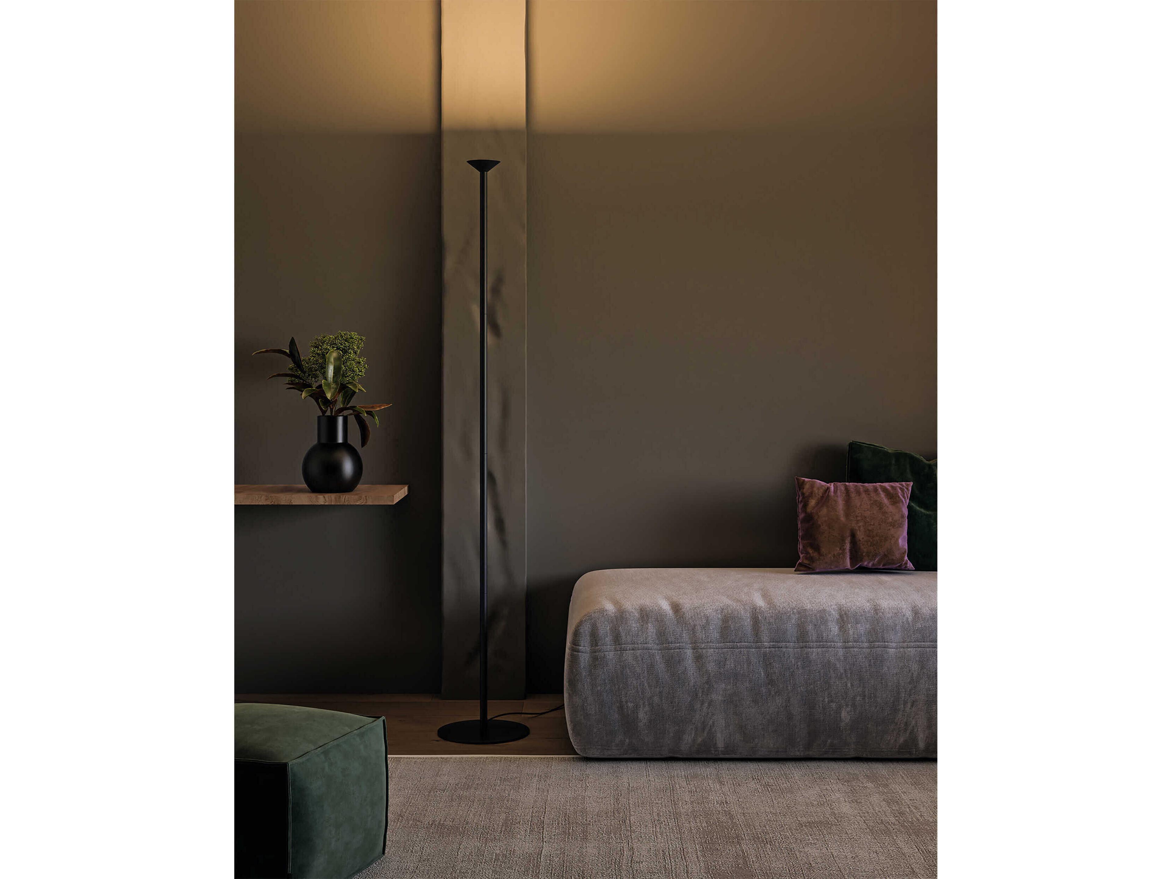 Kuzco Lighting Valor Black Clear Glass Floor Lamp
