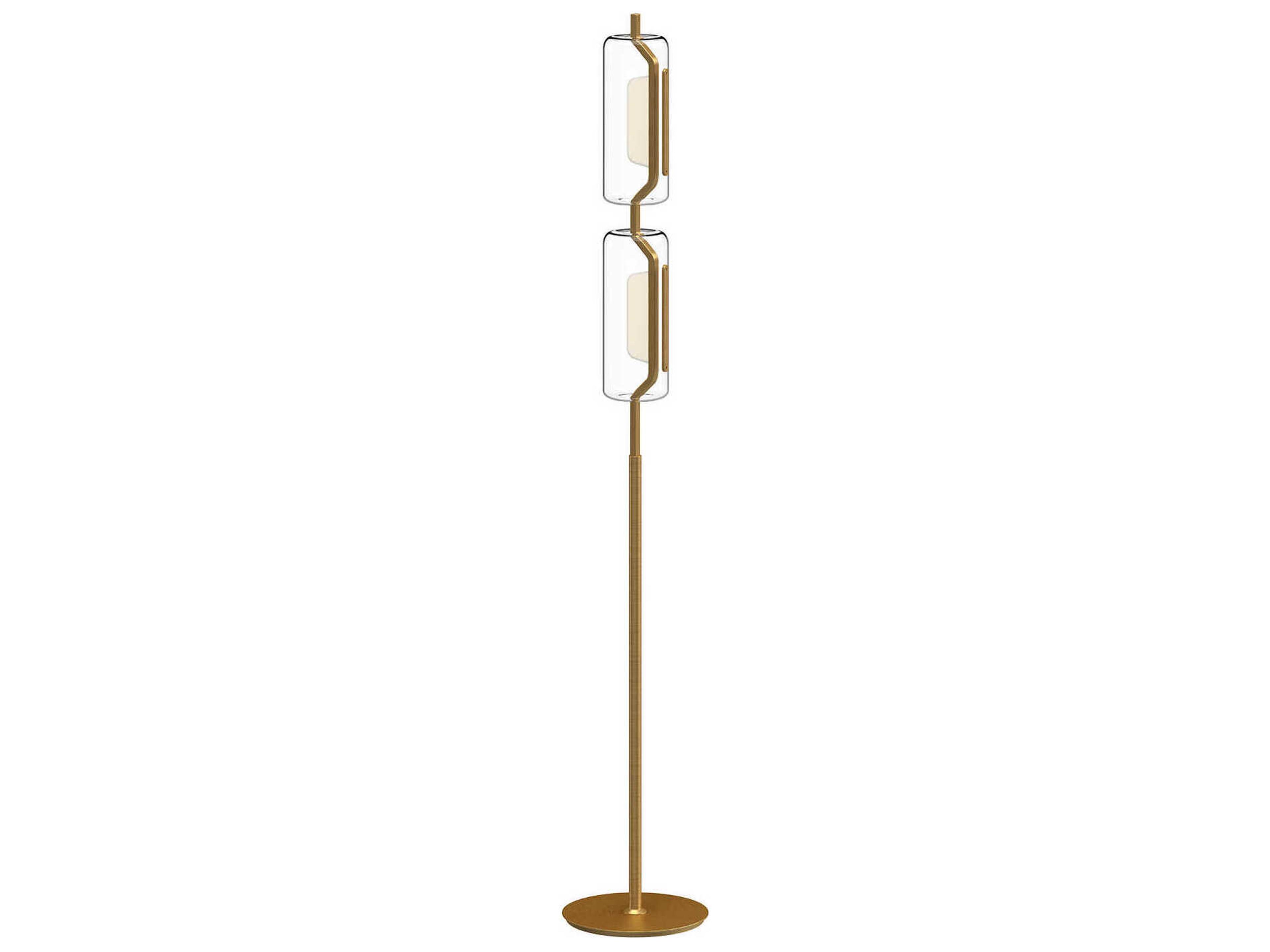 Hilo Brushed Gold Clear Glass Floor Lamp