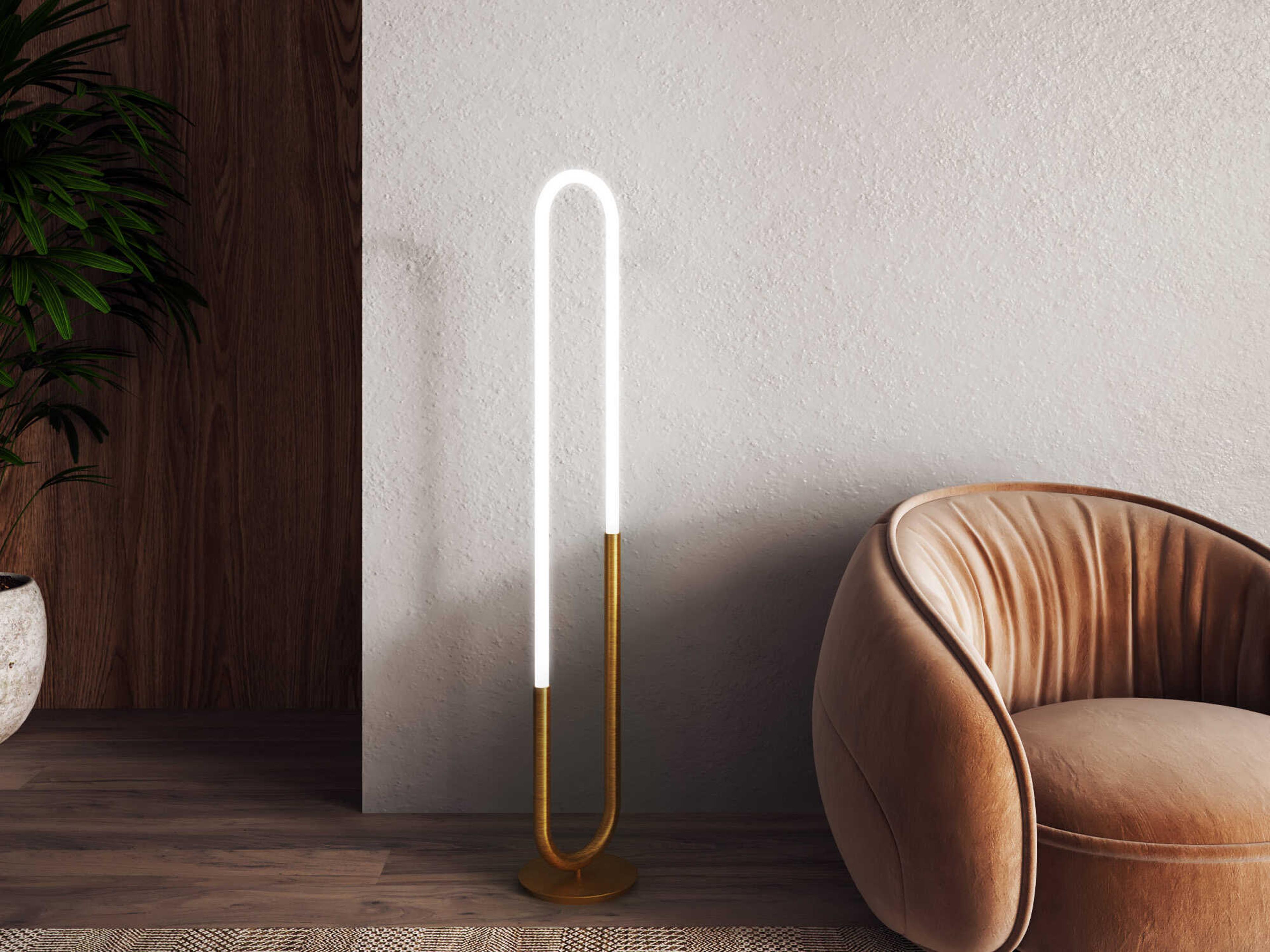 Kuzco Lighting Huron Brushed Gold Floor Lamp