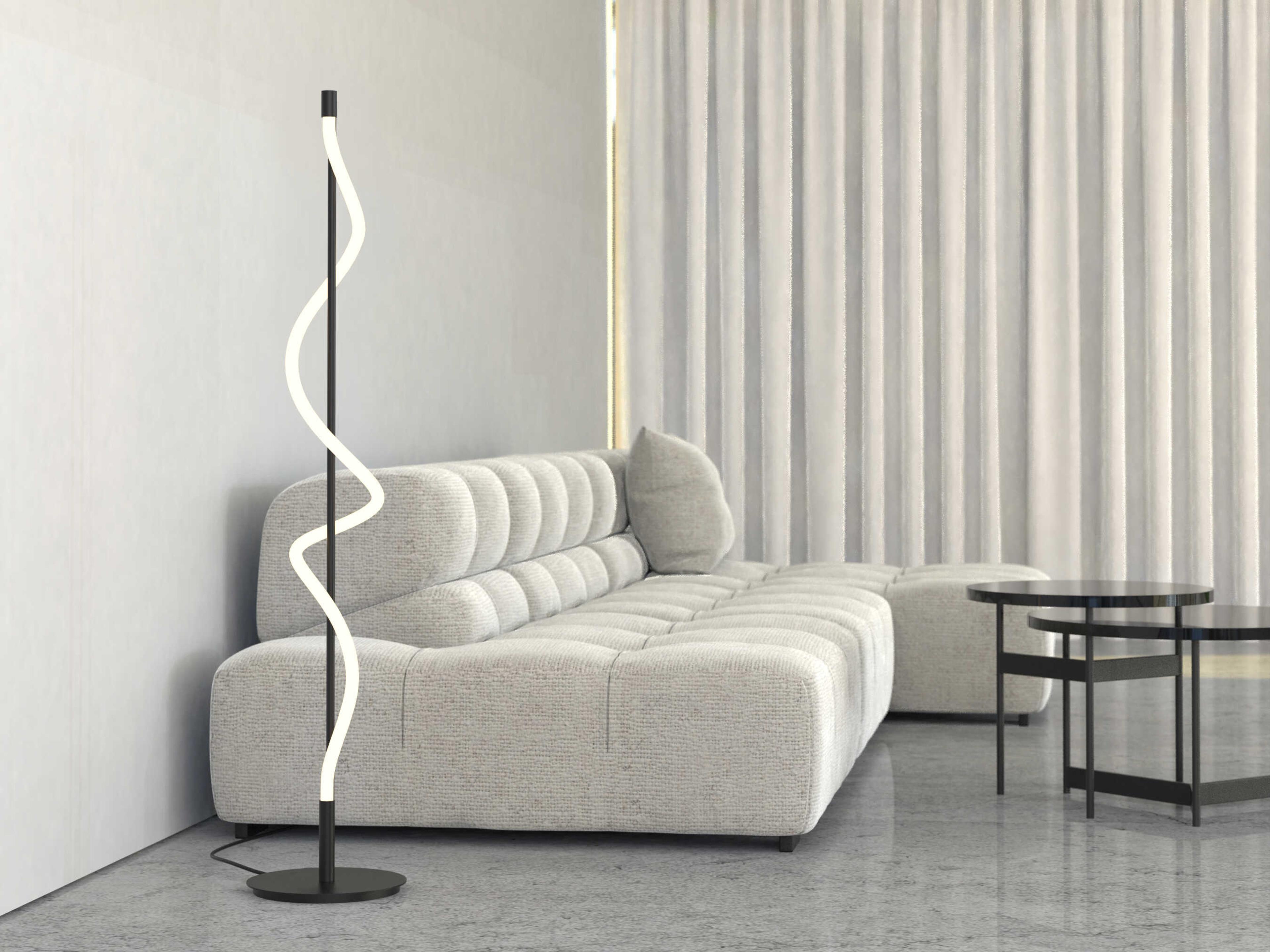 Kuzco Lighting Cursive Black Floor Lamp