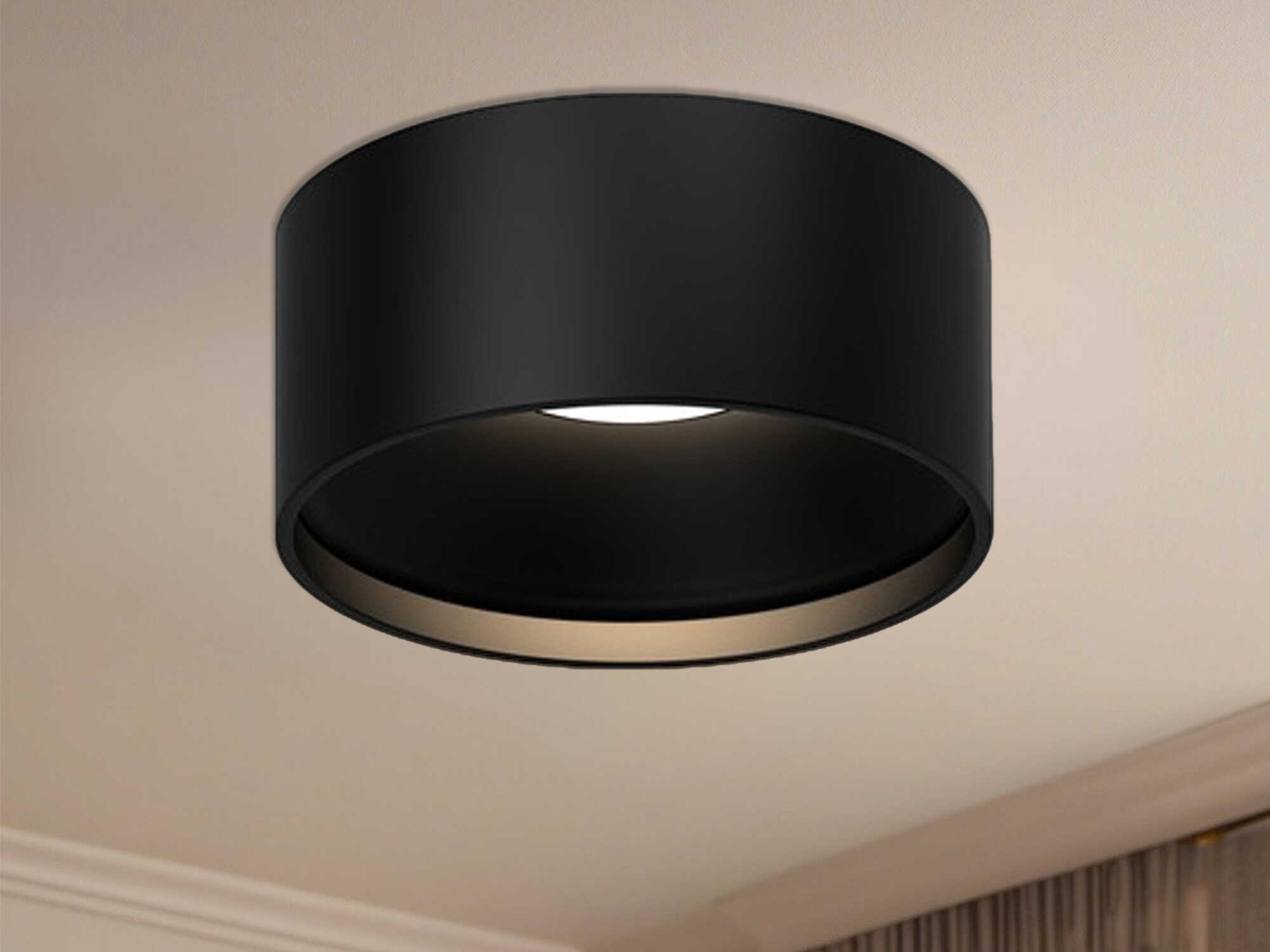 Kuzco Lighting Lucci Black Cylinder Flush Mount