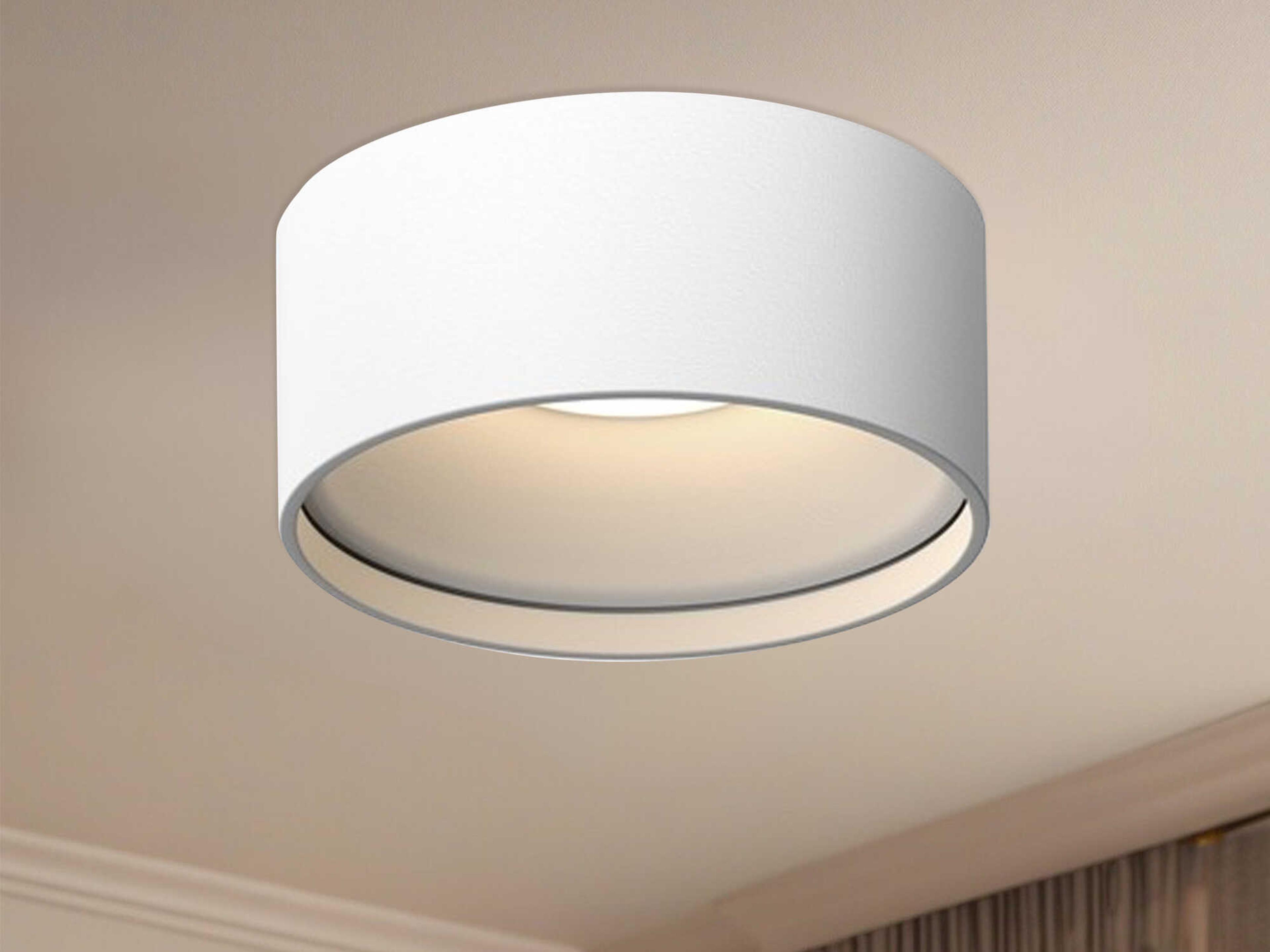 Kuzco Lighting Lucci White Cylinder Flush Mount