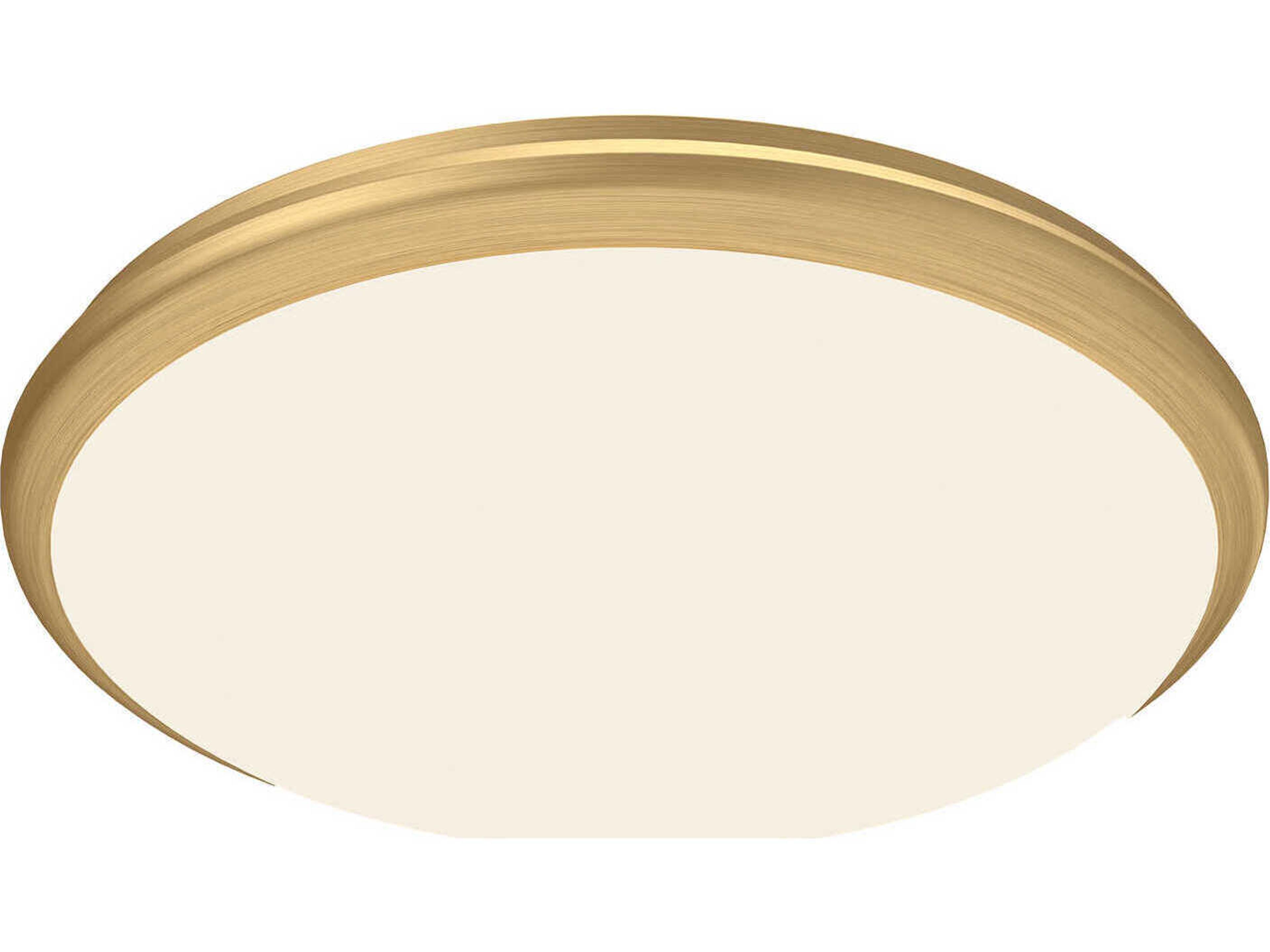 Malta Brushed Gold Round Flush Mount