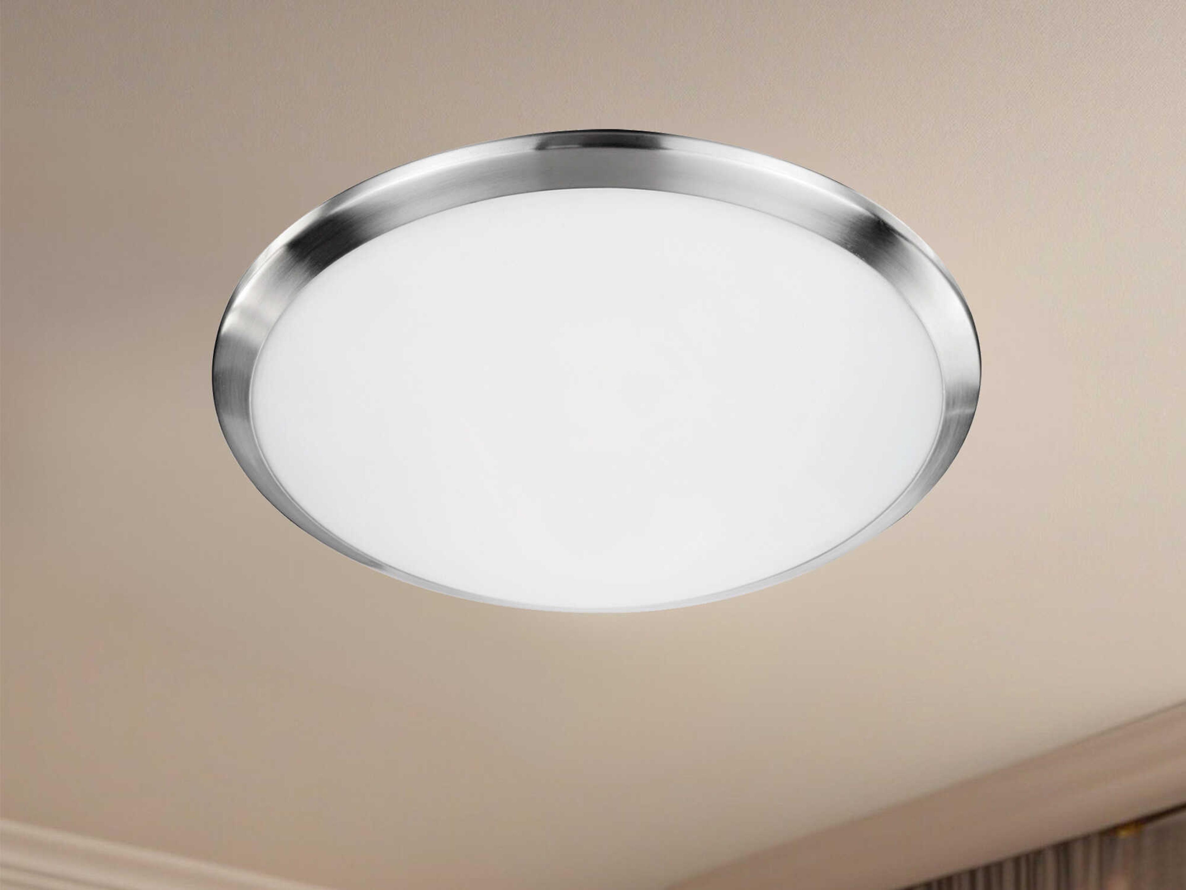 Kuzco Lighting Malta Brushed Nickel Round Flush Mount