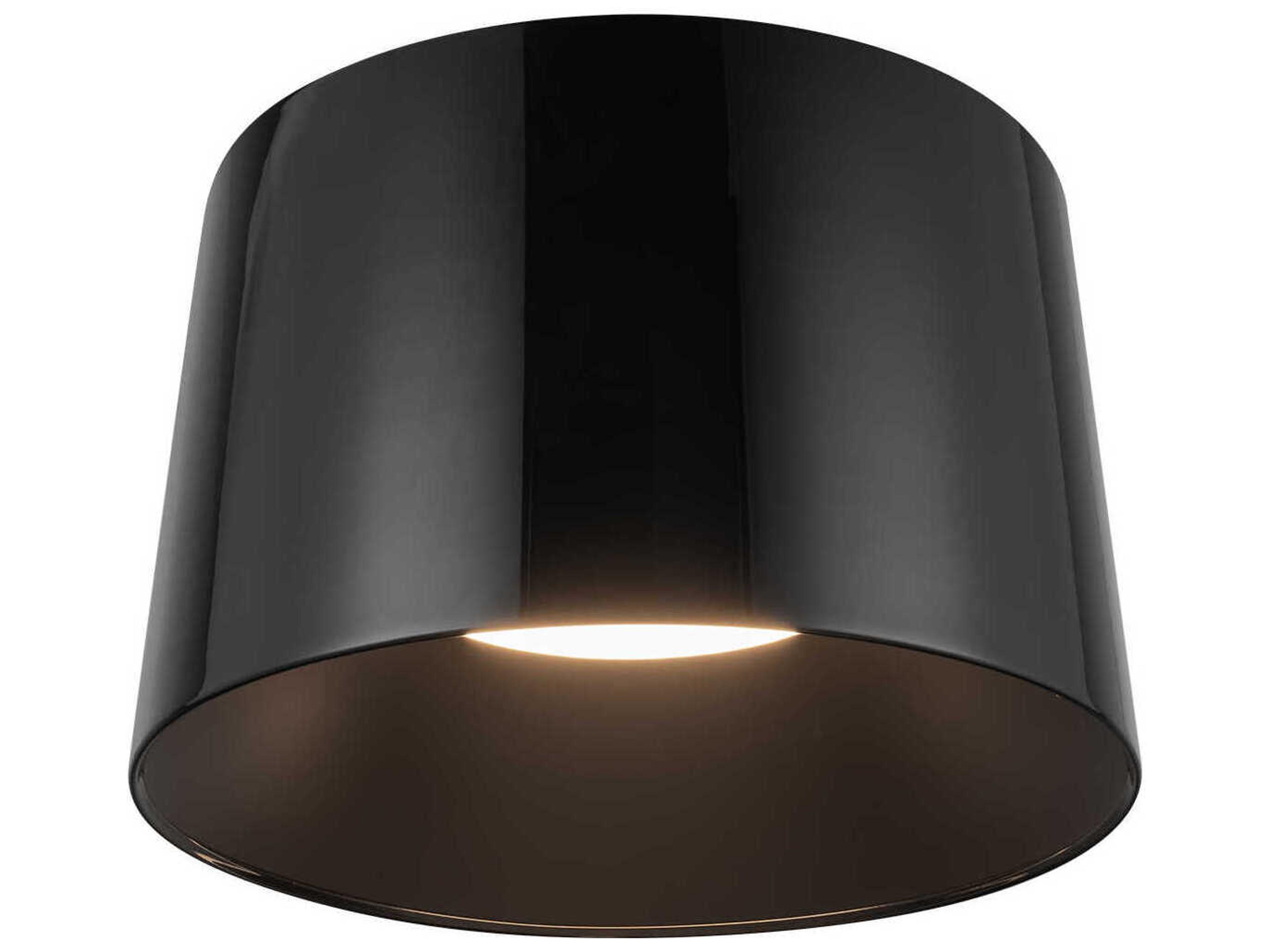 Etta Jet Black Drum Flush Mount