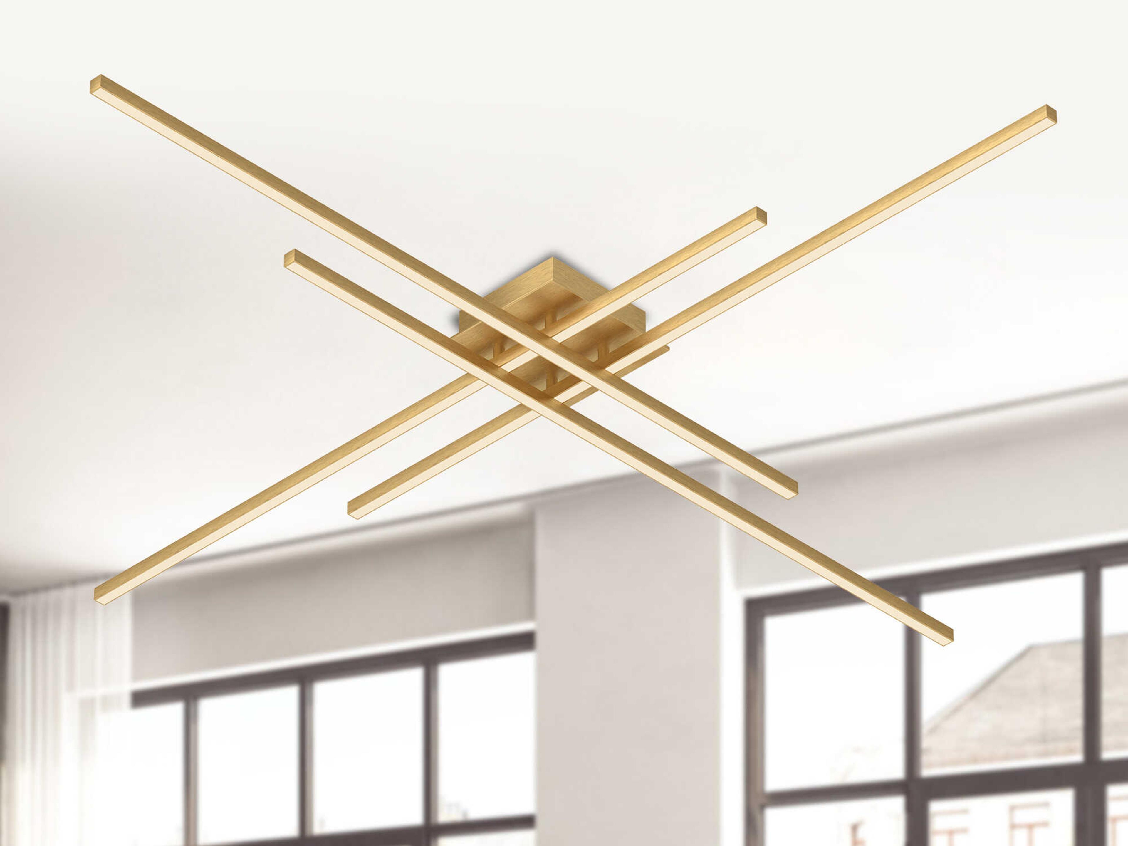 Kuzco Lighting Vega Minor Brushed Gold Linear Flush Mount