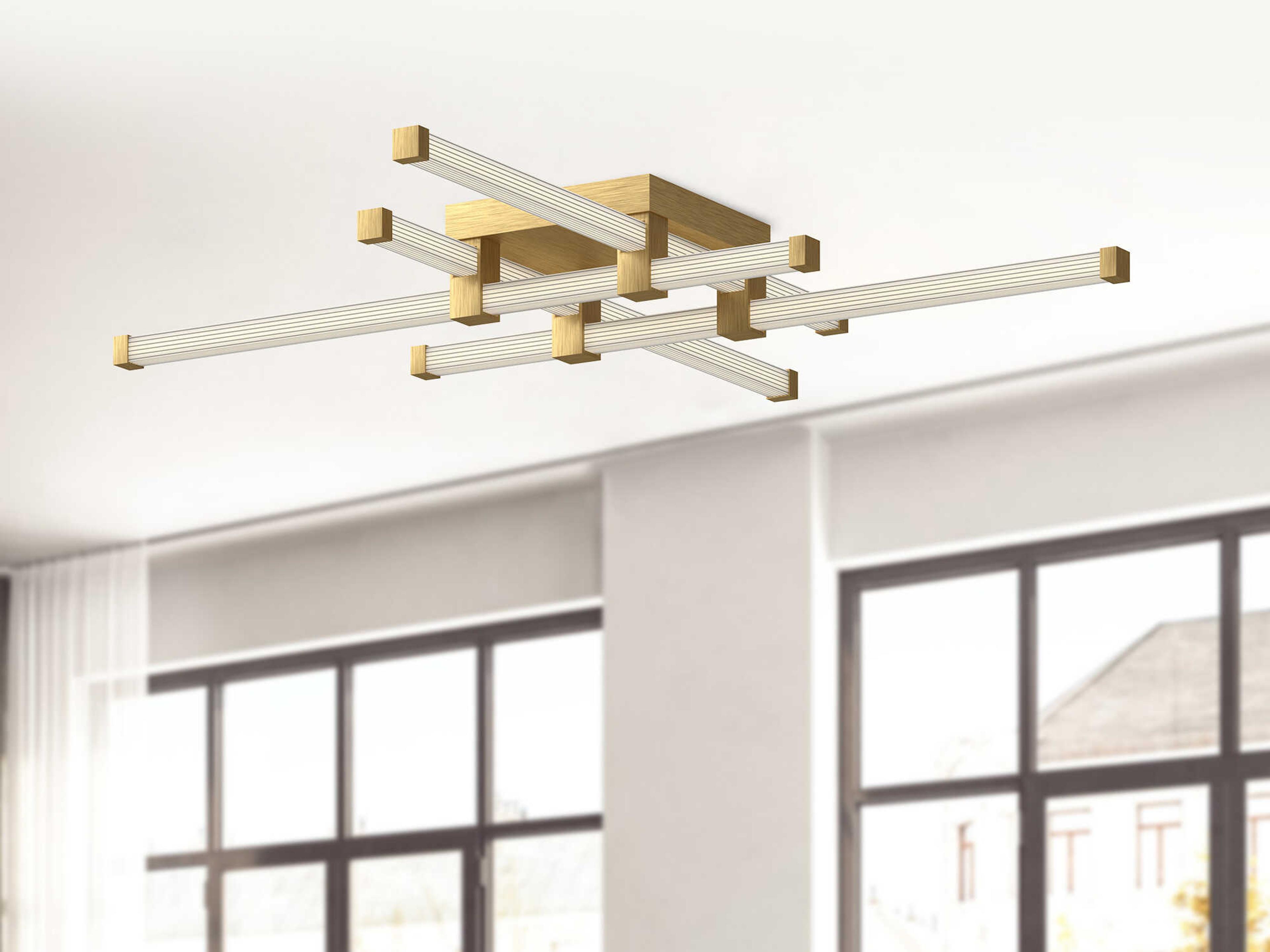 Kuzco Lighting Blade Brushed Gold Linear Flush Mount