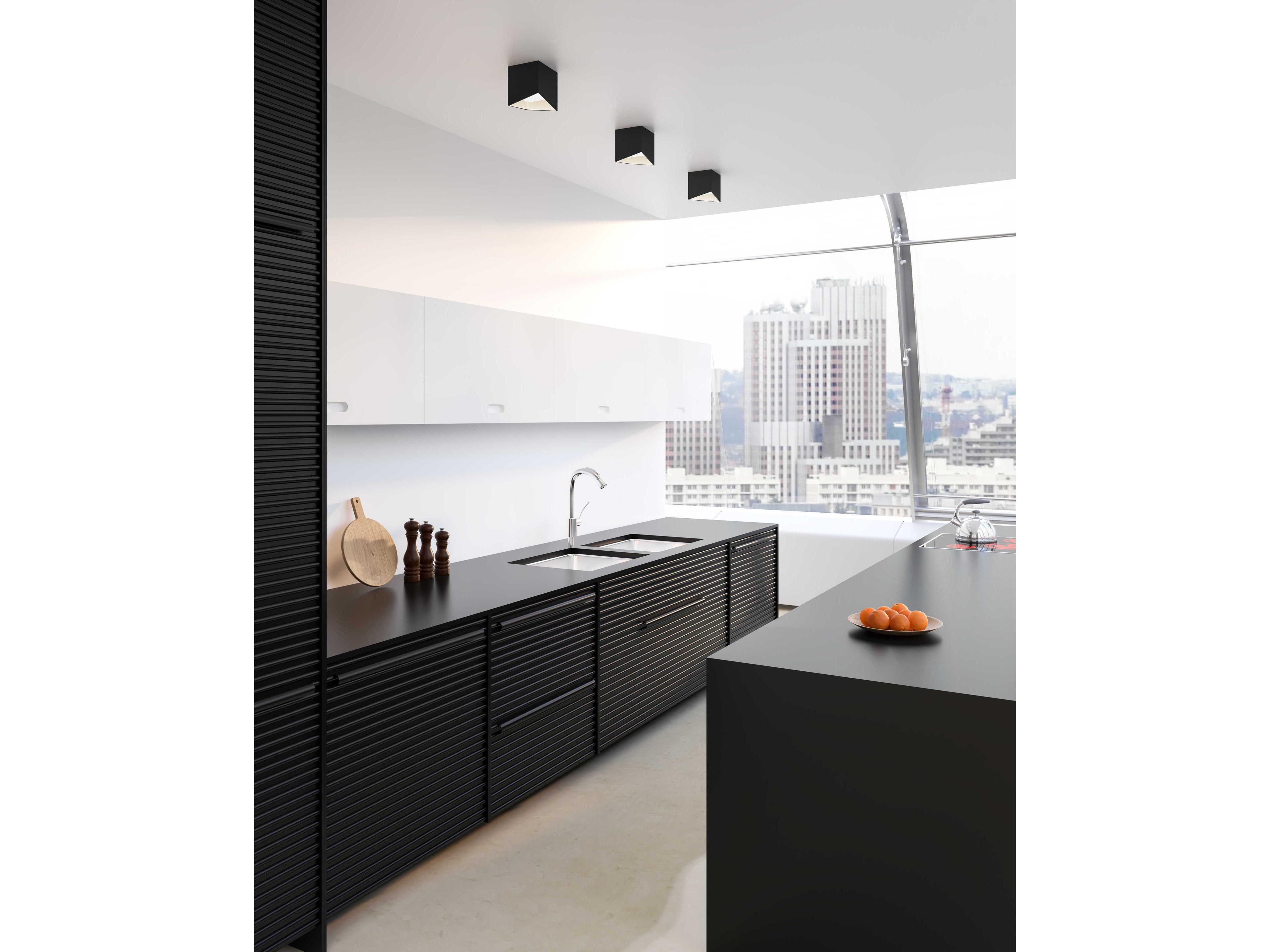 Kuzco Lighting Cubix Black White Flush Mount