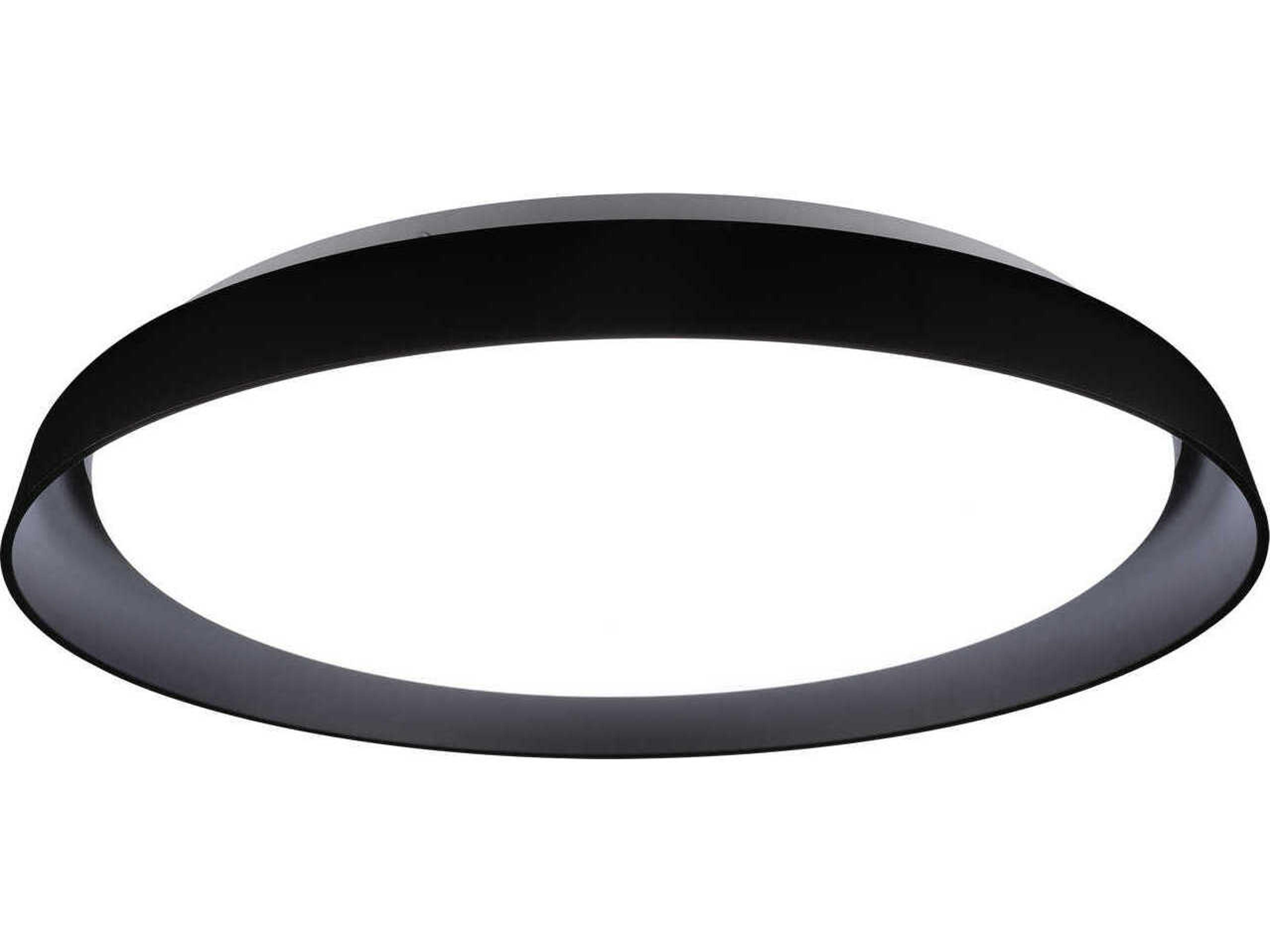 Hampton Black Round Flush Mount