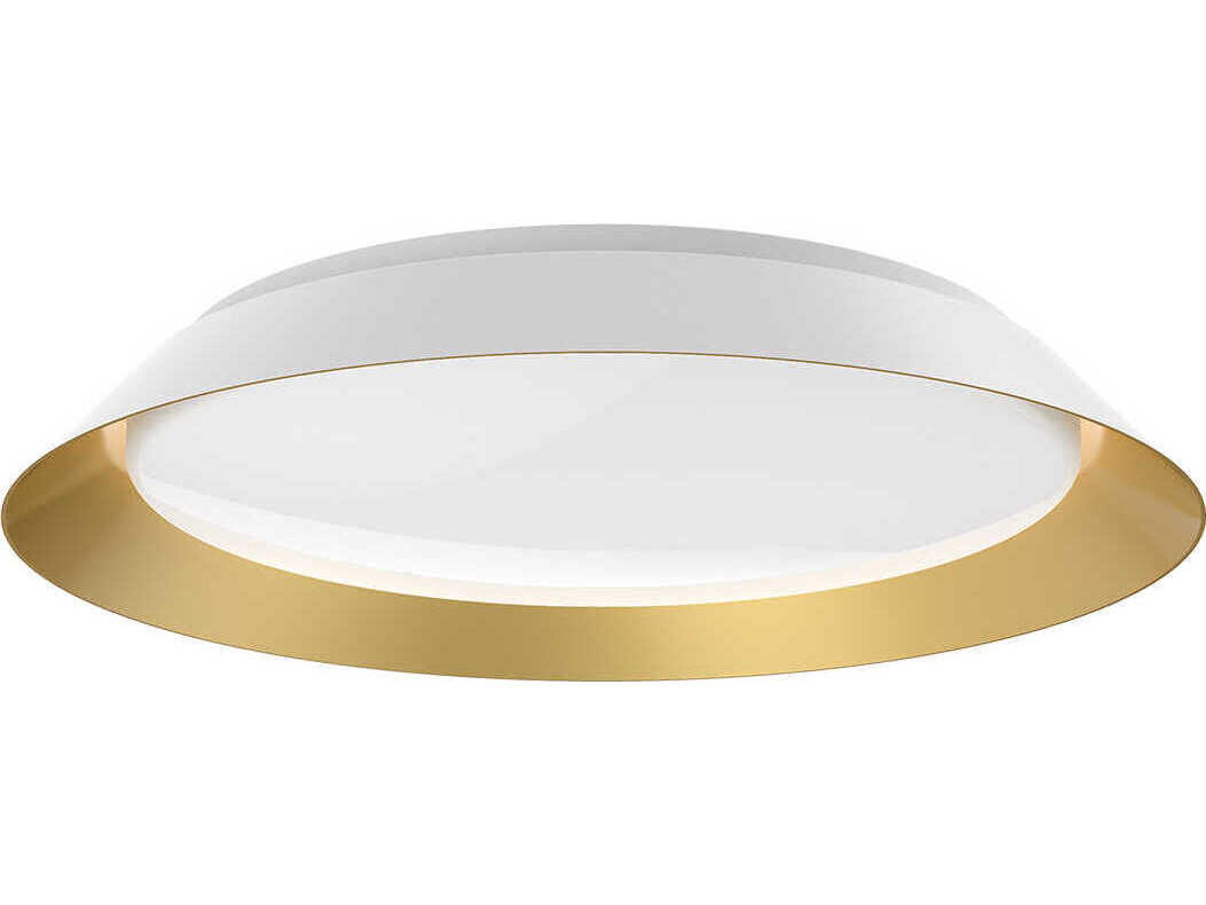 Jasper White Gold Round Flush Mount