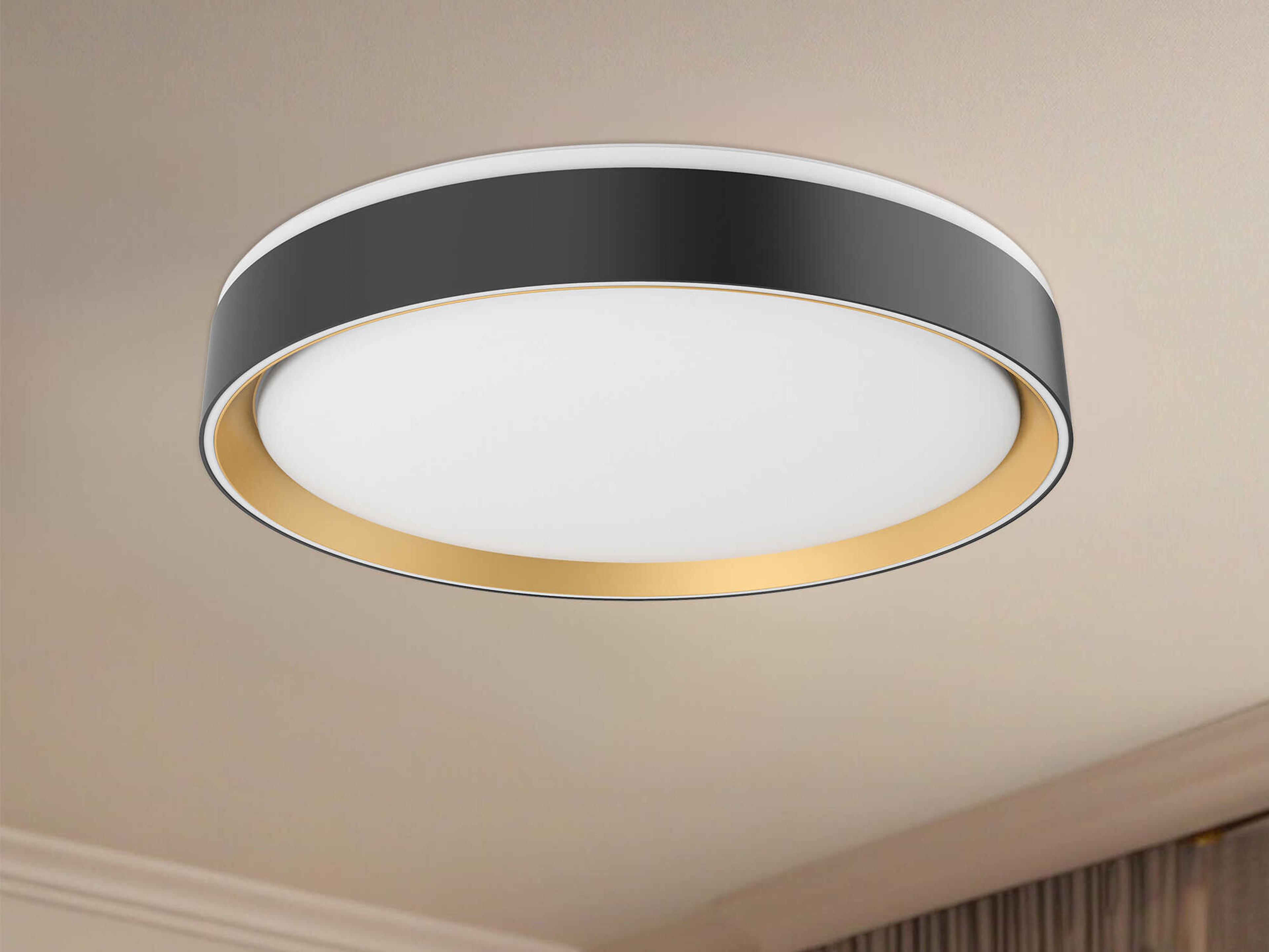 Kuzco Lighting Essex Black Gold Round Flush Mount