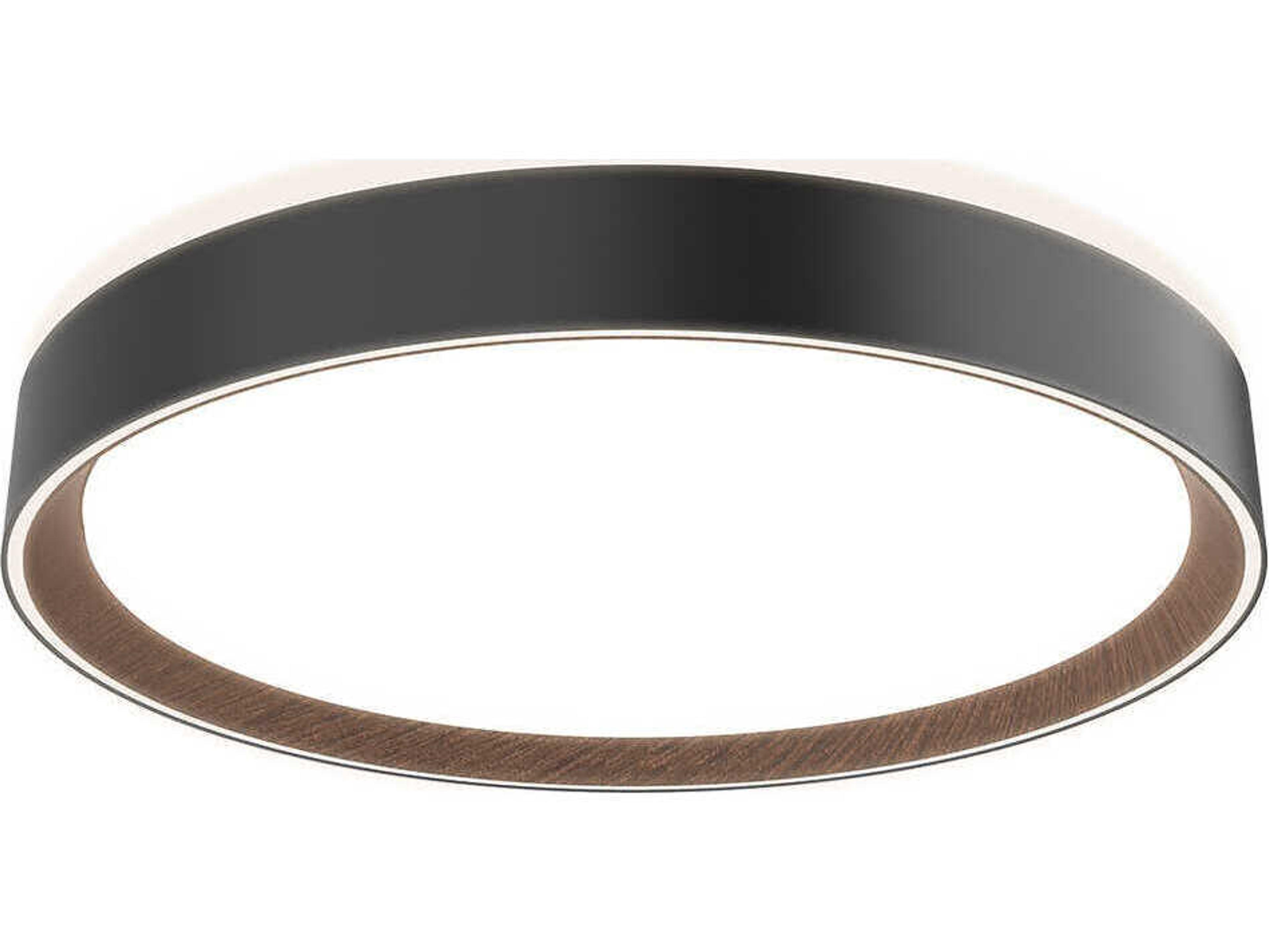 Kuzco Lighting Essex Black Walnut Round Flush Mount