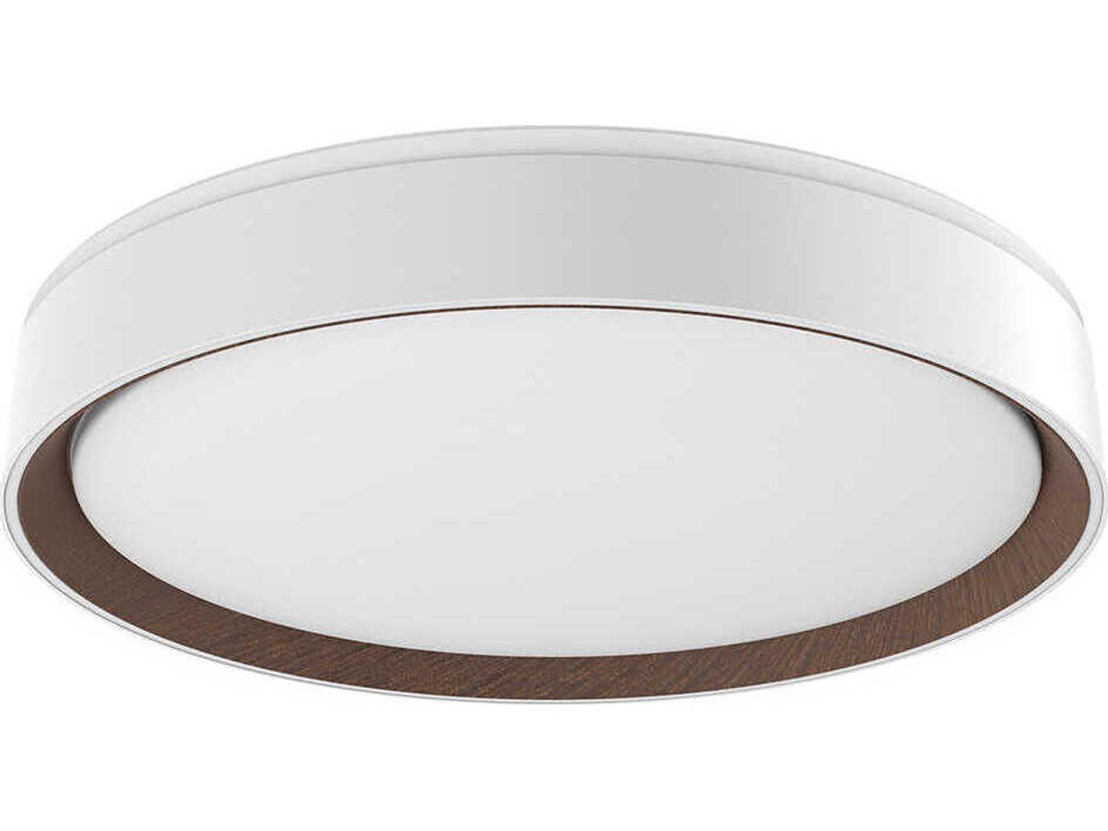 Essex White Walnut Round Flush Mount