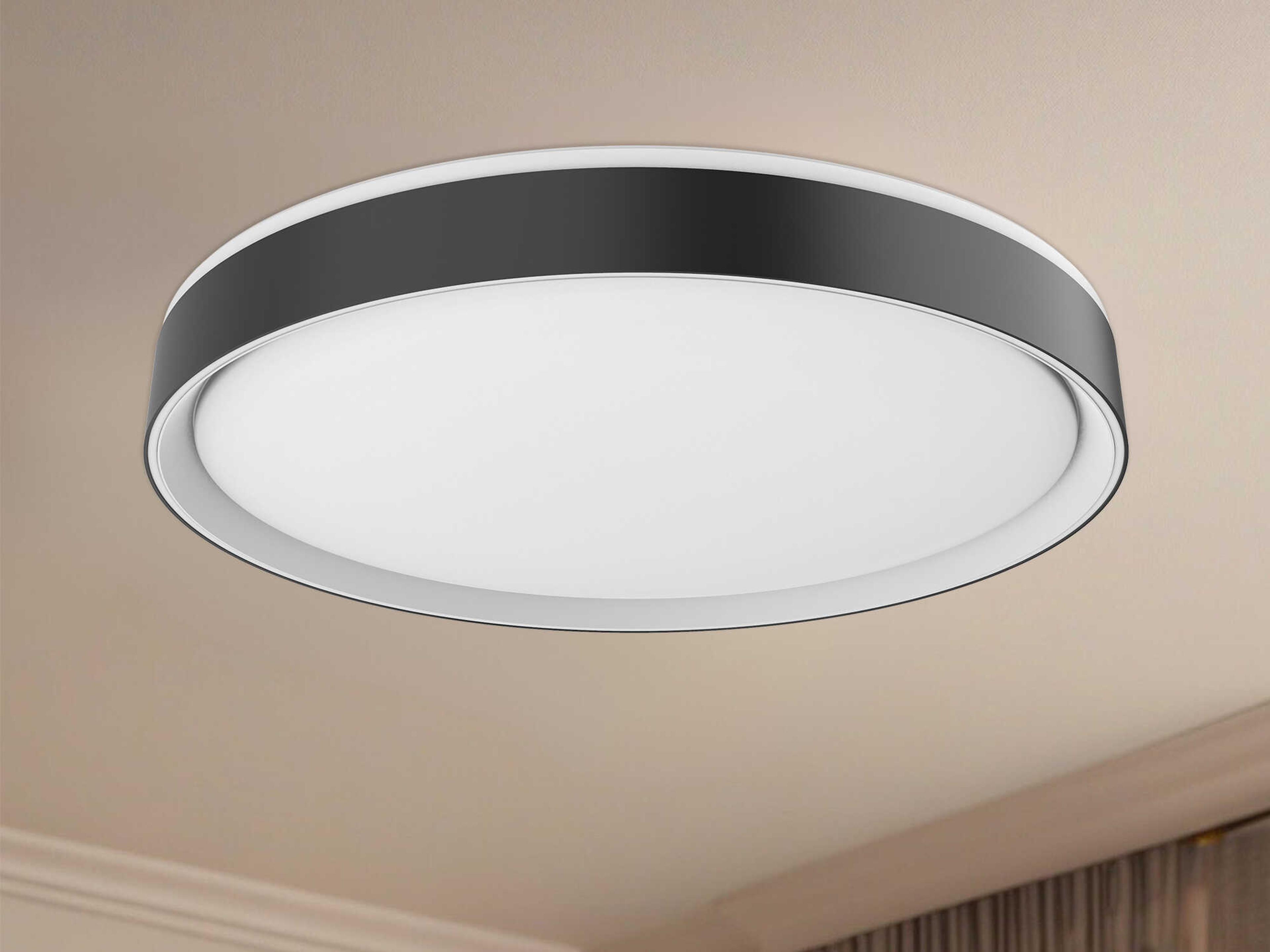 Kuzco Lighting Essex Black White Round Flush Mount
