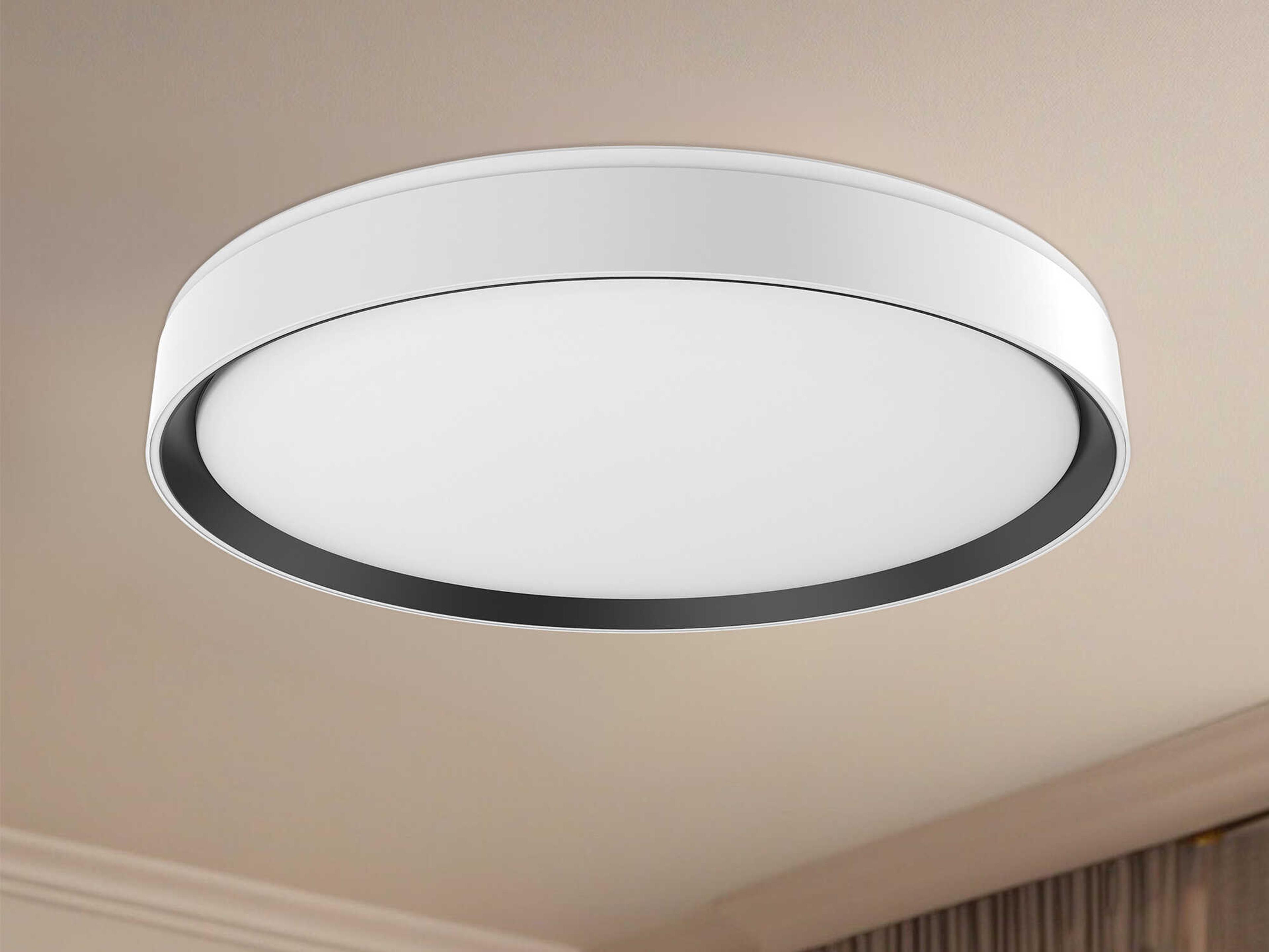 Kuzco Lighting Essex White Black Round Flush Mount