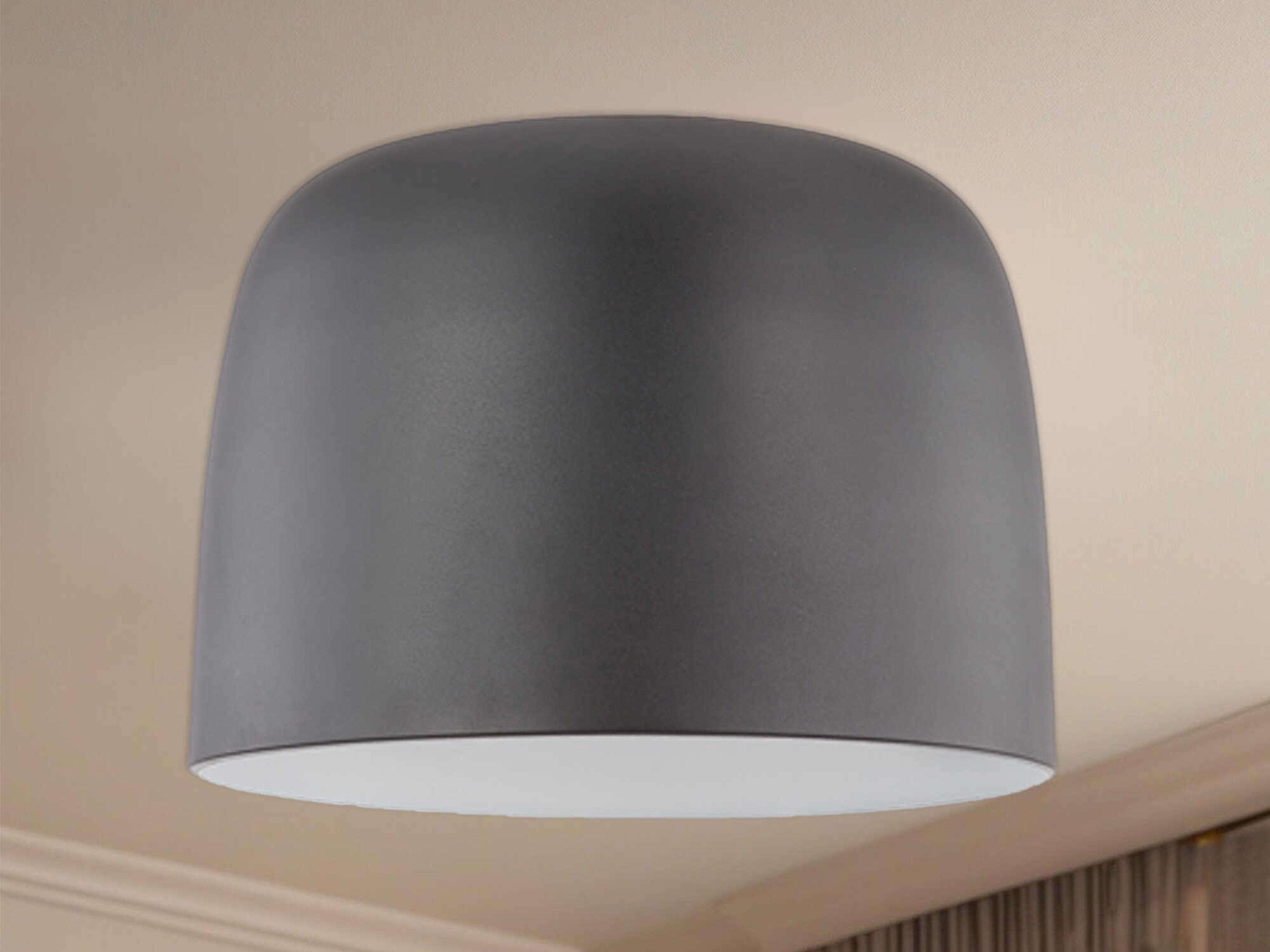 Kuzco Lighting Cayne Black White Dome Flush Mount