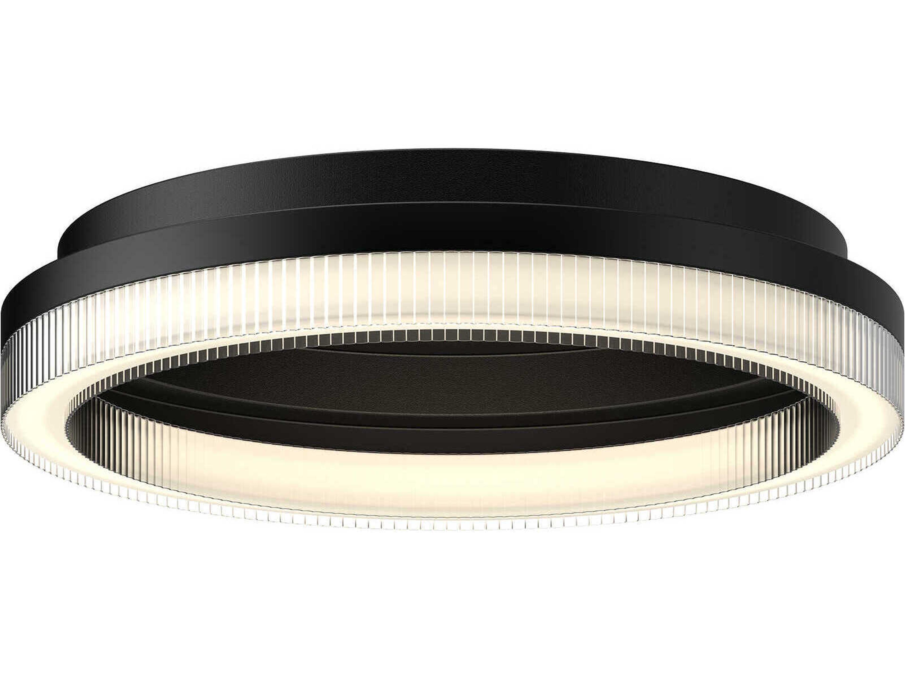 Calix Black Round Flush Mount