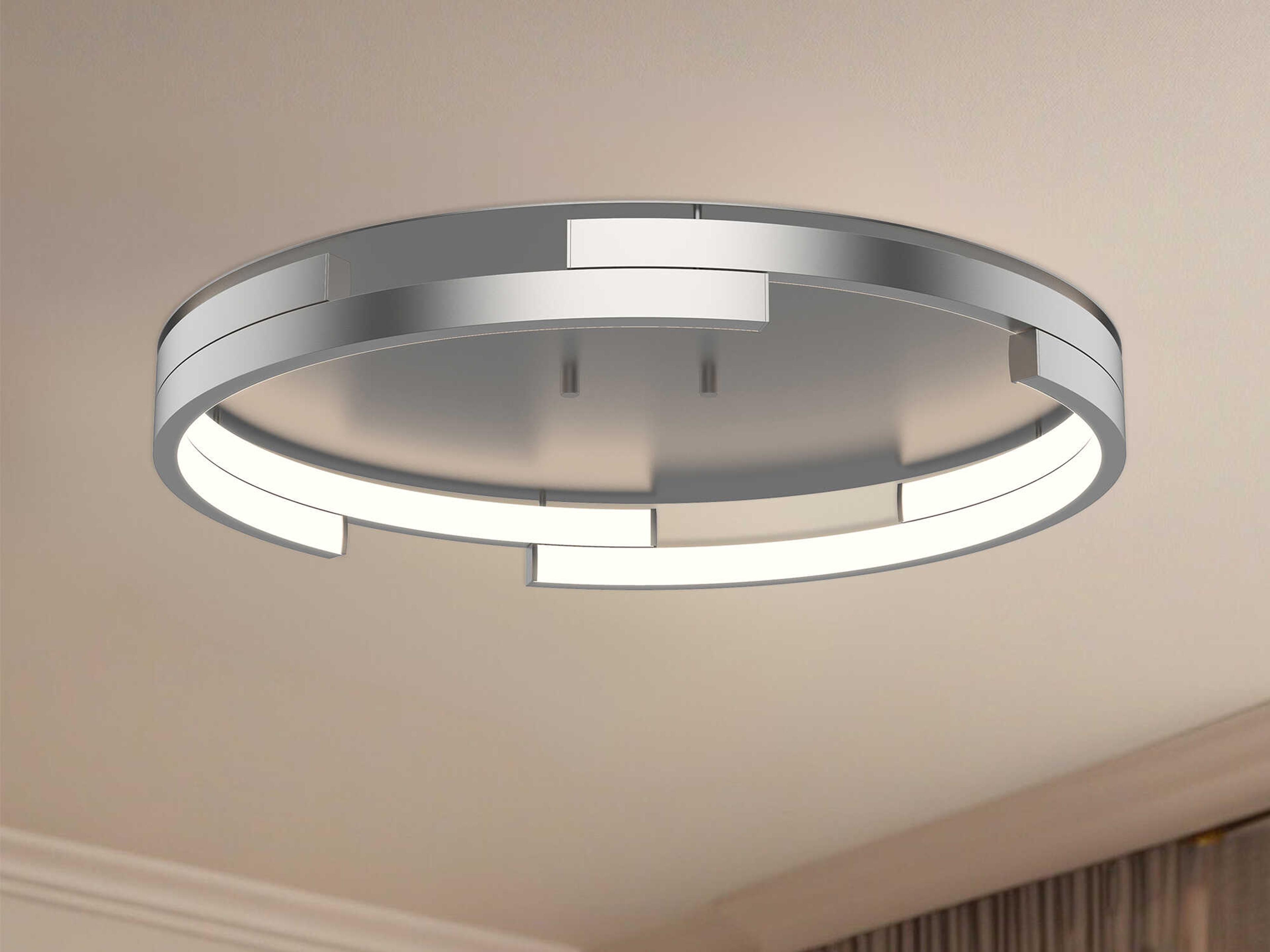 Kuzco Lighting Anello Minor Brushed Nickel Round Flush Mount