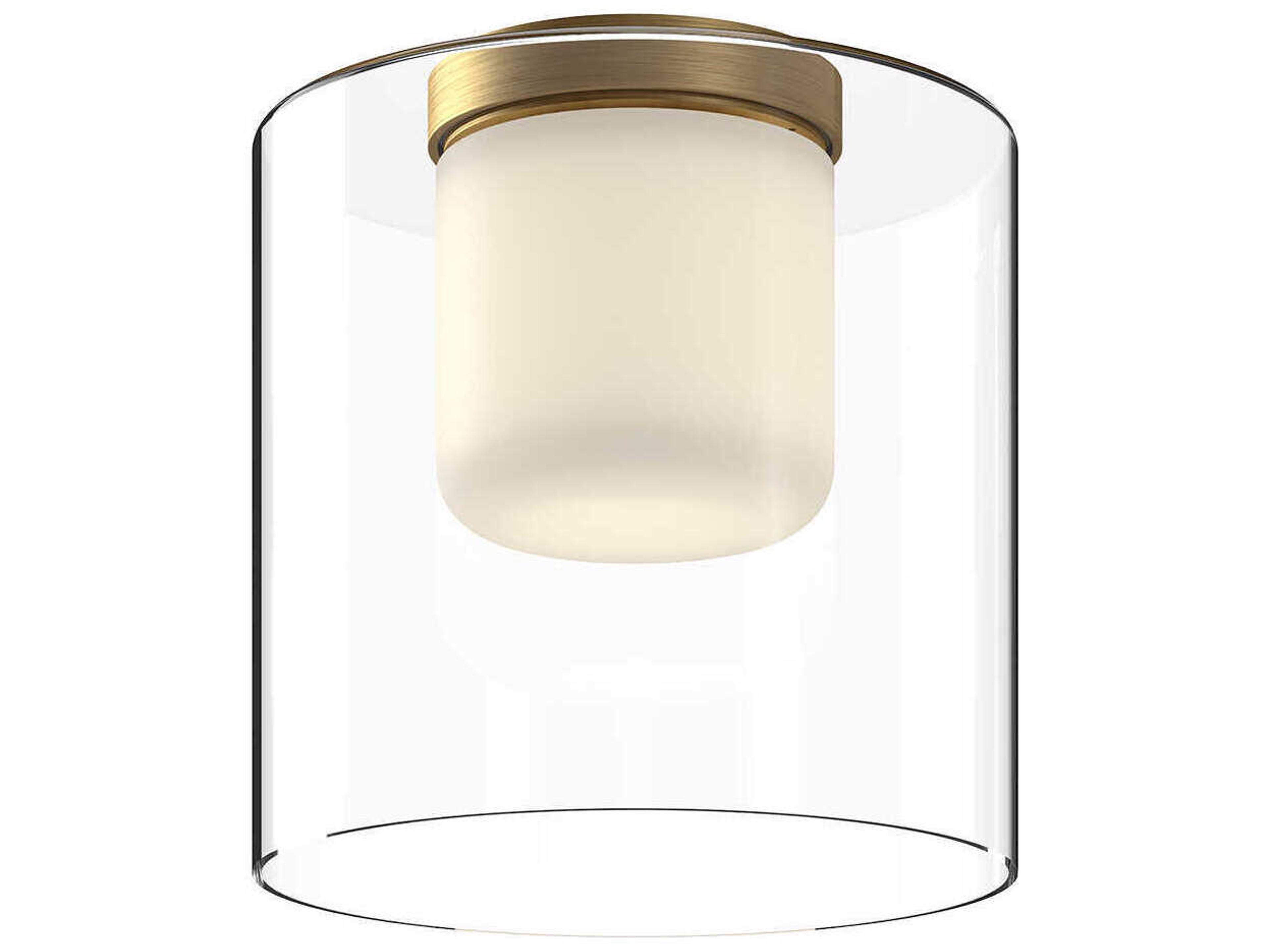 Birch Brushed Gold Cylinder Flush Mount