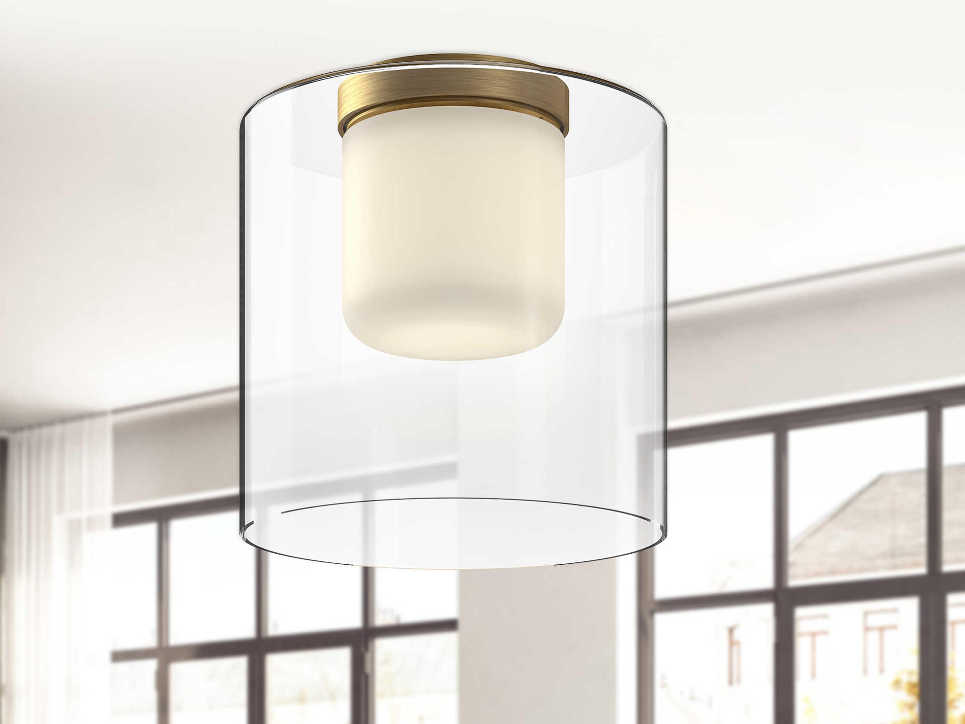 Kuzco Lighting Birch Brushed Gold Cylinder Flush Mount