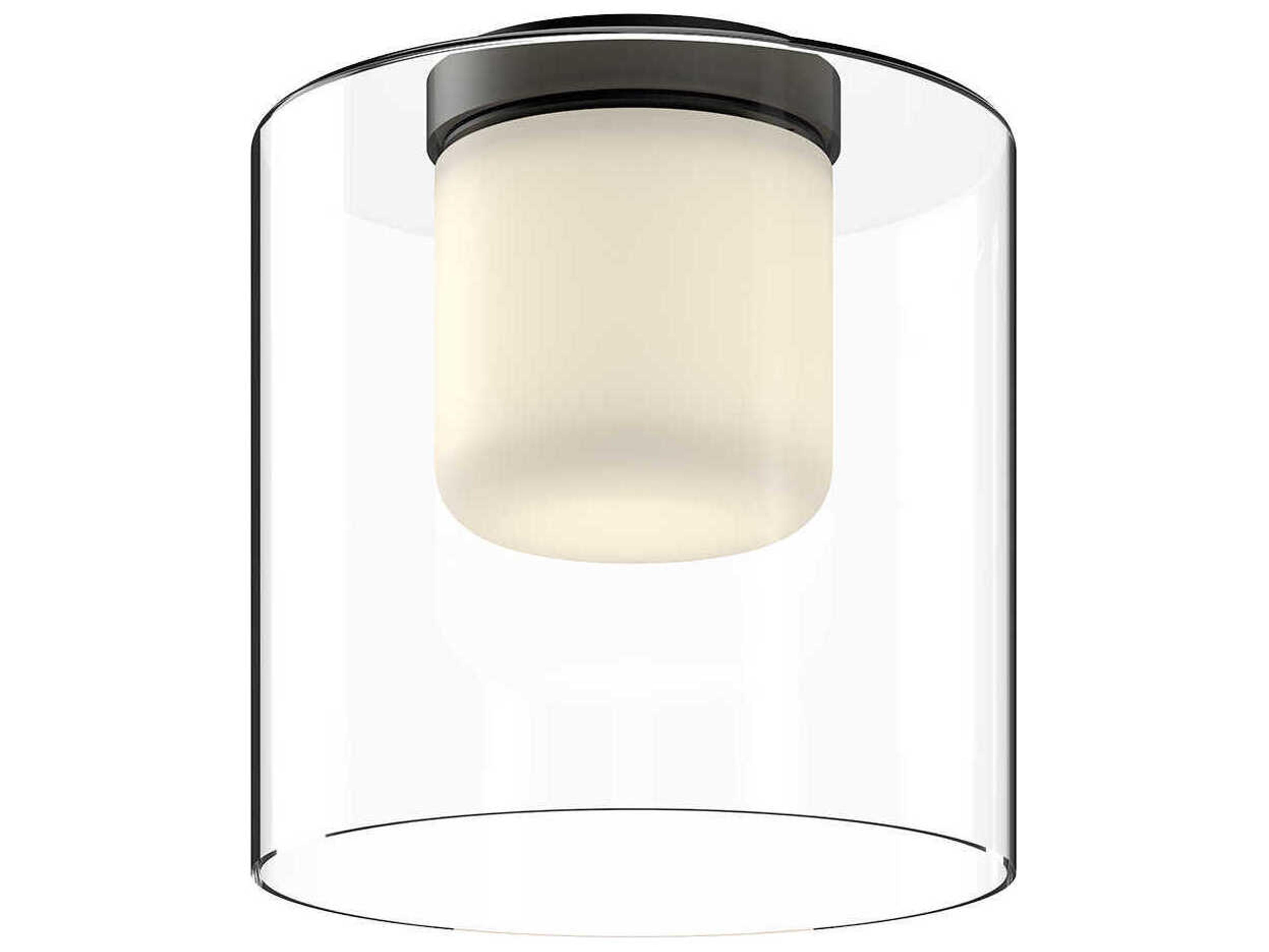 Birch Black Cylinder Flush Mount