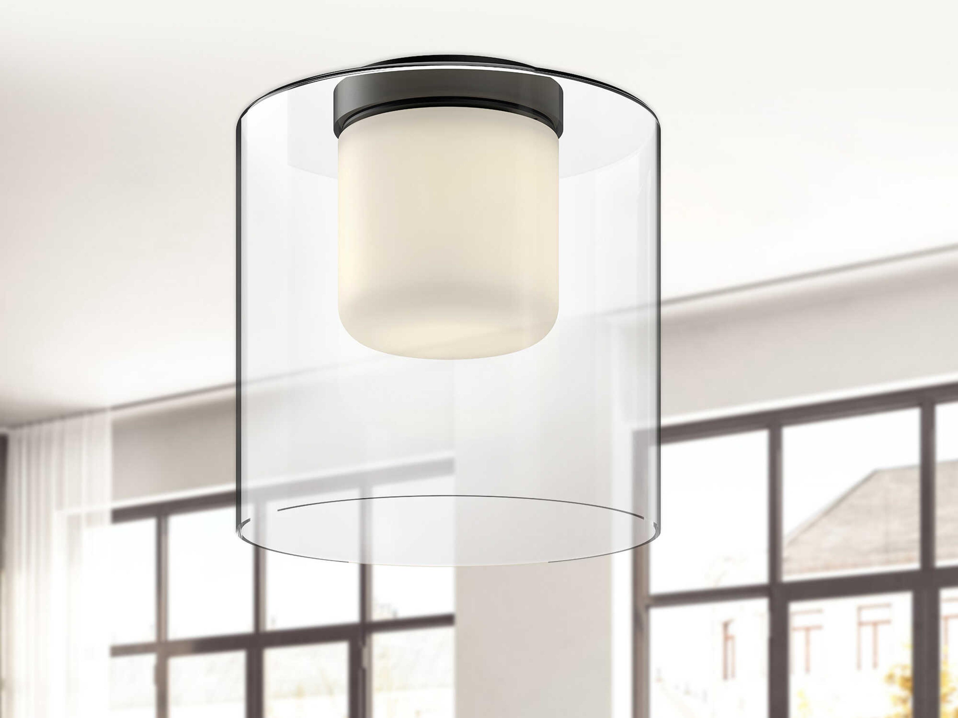 Kuzco Lighting Birch Black Cylinder Flush Mount