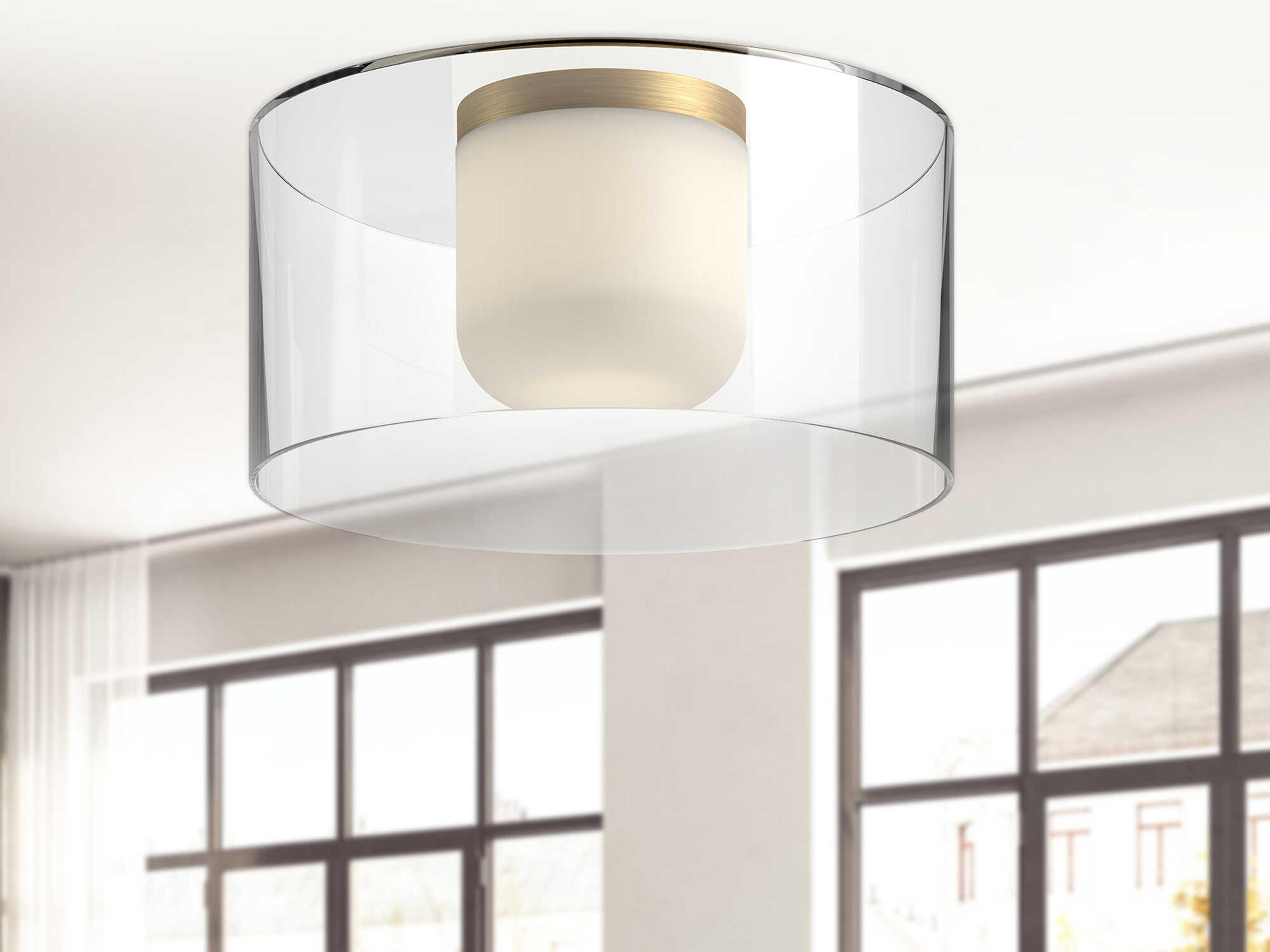 Kuzco Lighting Birch Brushed Gold Drum Flush Mount