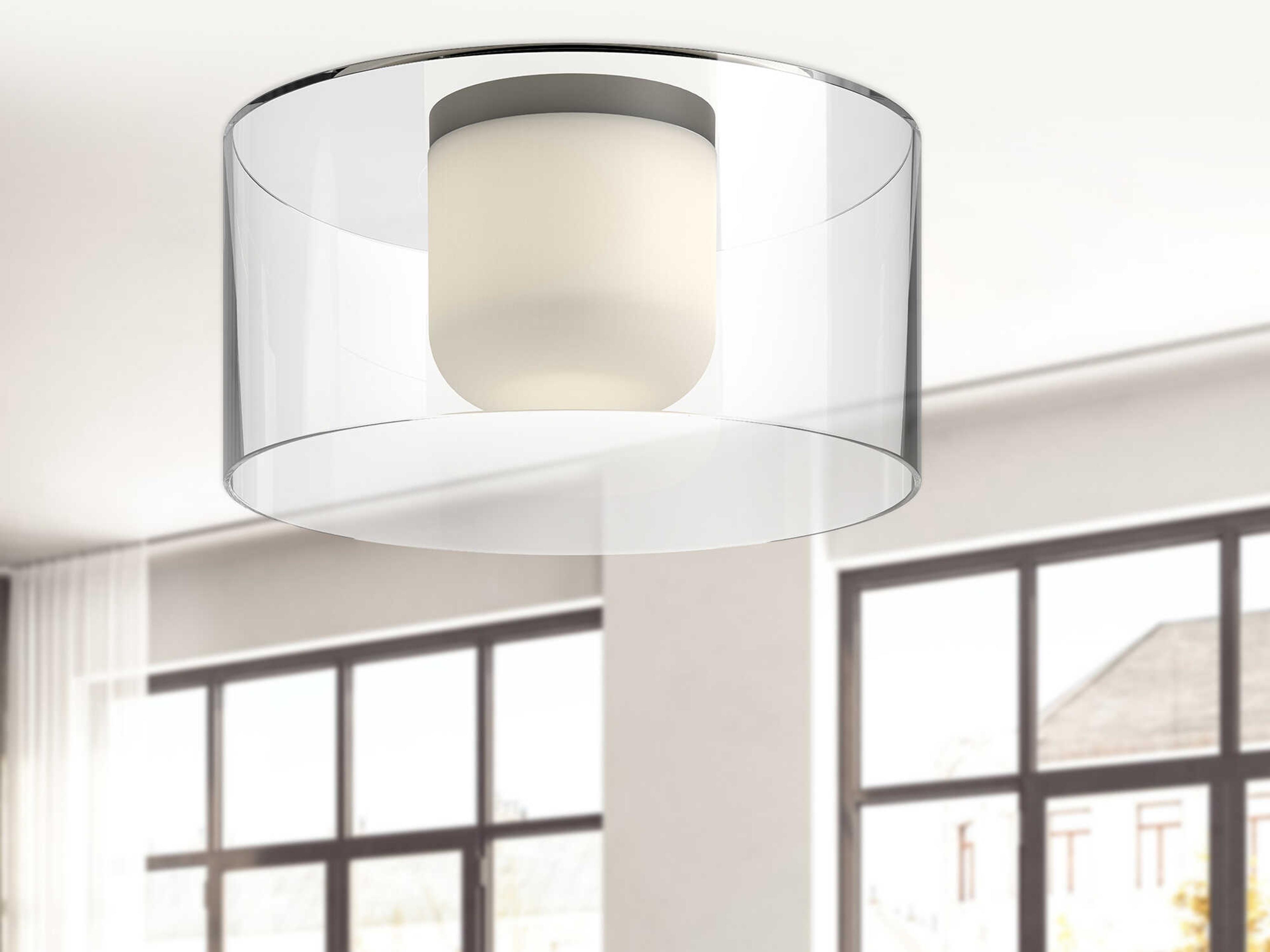 Kuzco Lighting Birch Black Drum Flush Mount