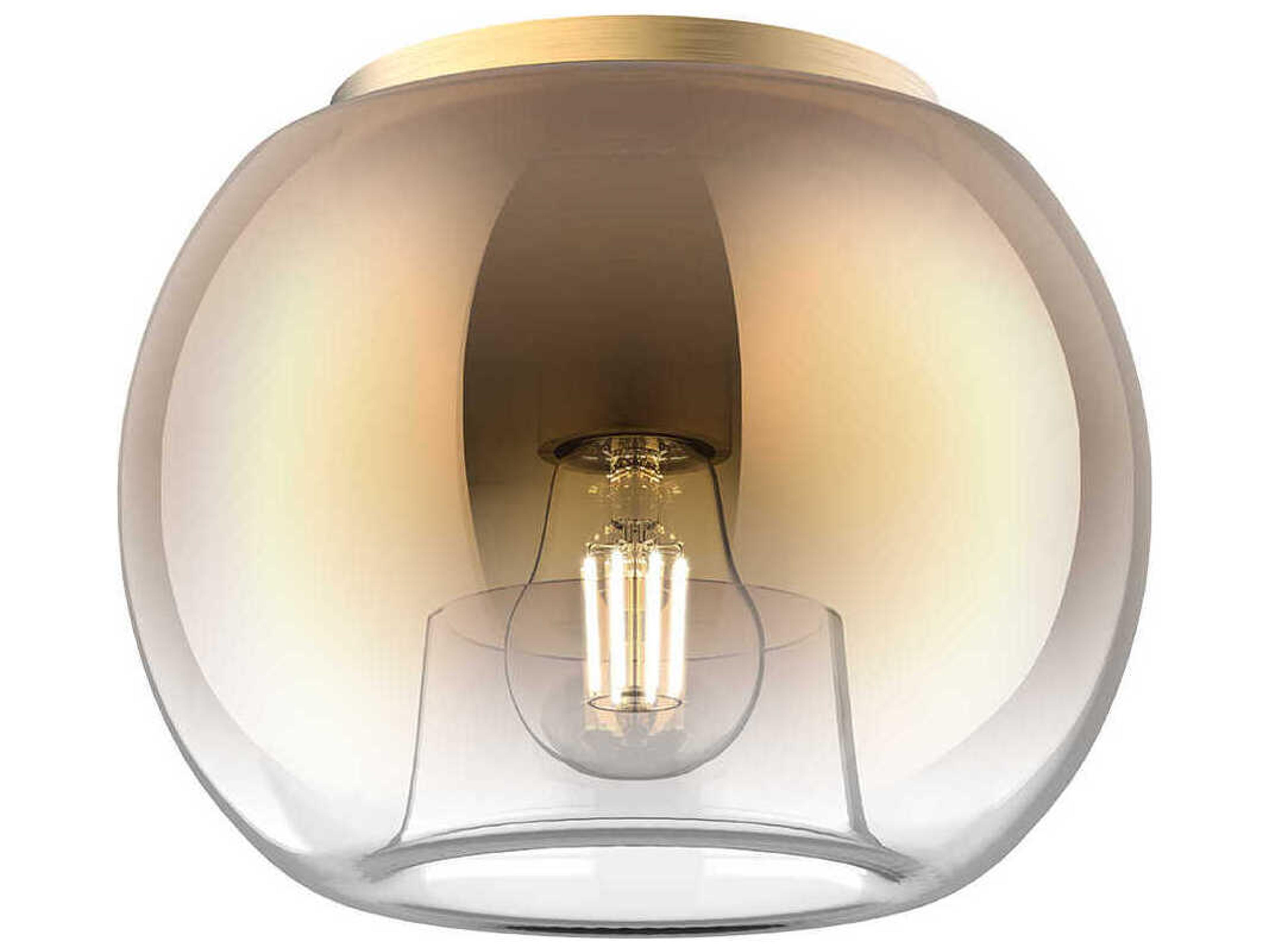 Samar 1-Light Brushed Gold Copper Globe Flush Mount