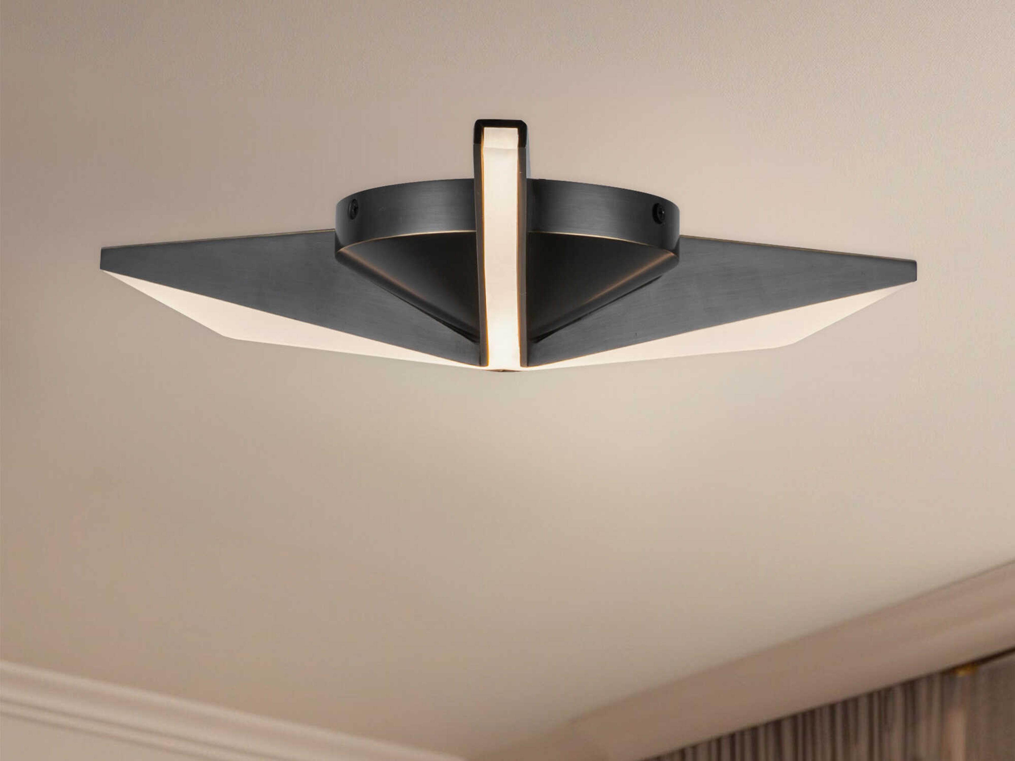 Kuzco Lighting Tachi Urban Bronze Black Geometric Flush Mount