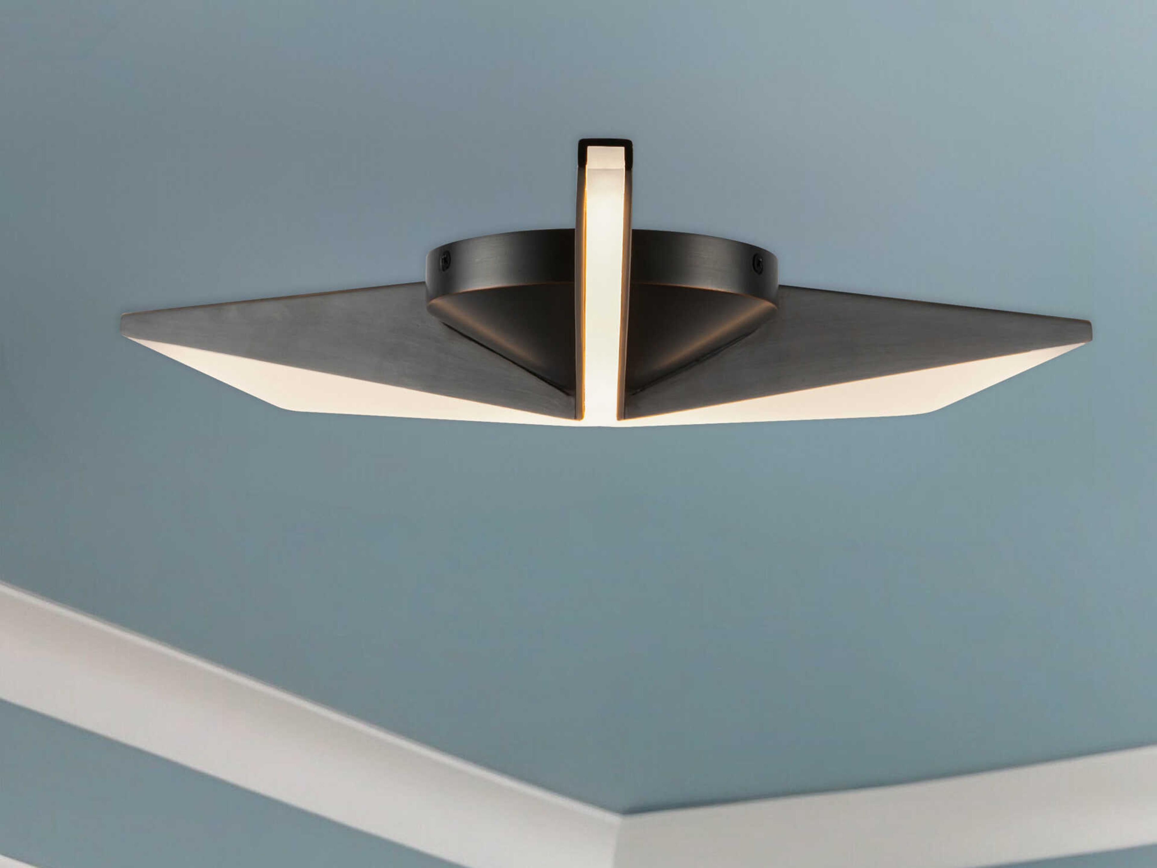 Kuzco Lighting Tachi Urban Bronze Geometric Flush Mount