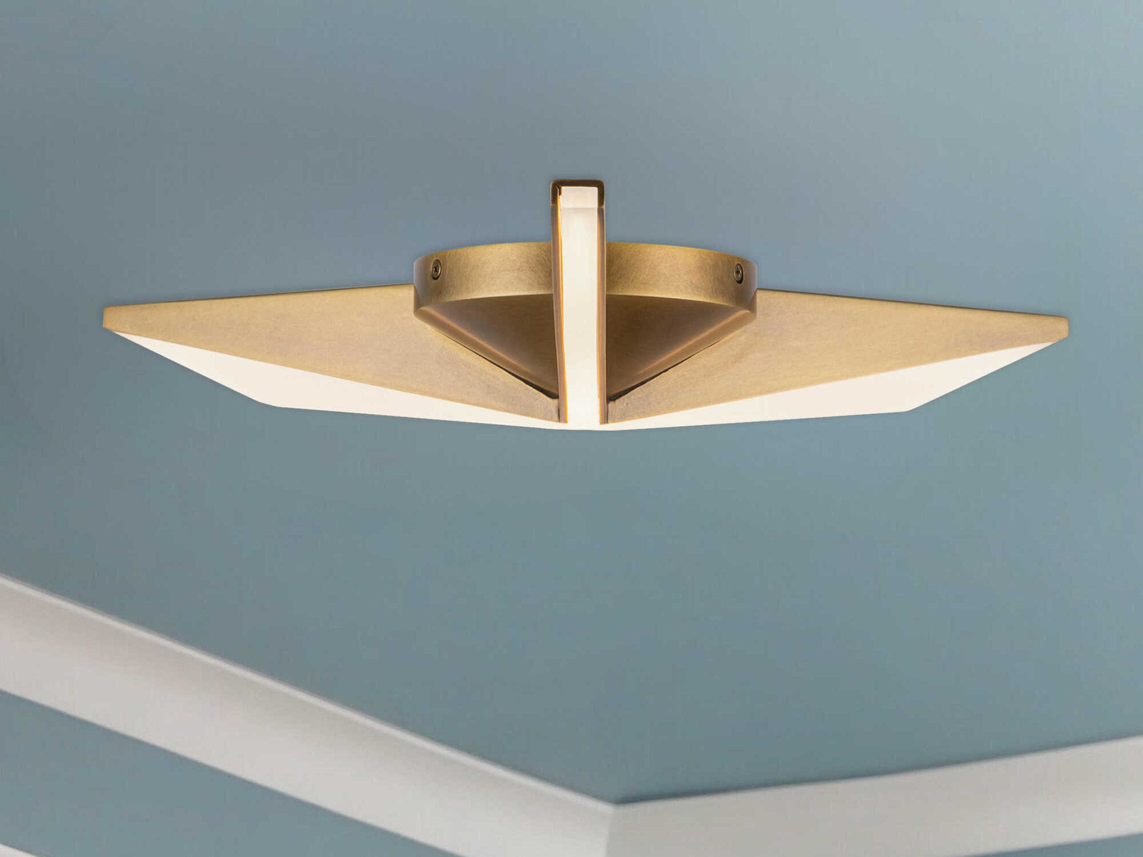 Kuzco Lighting Tachi Vintage Brass Geometric Flush Mount