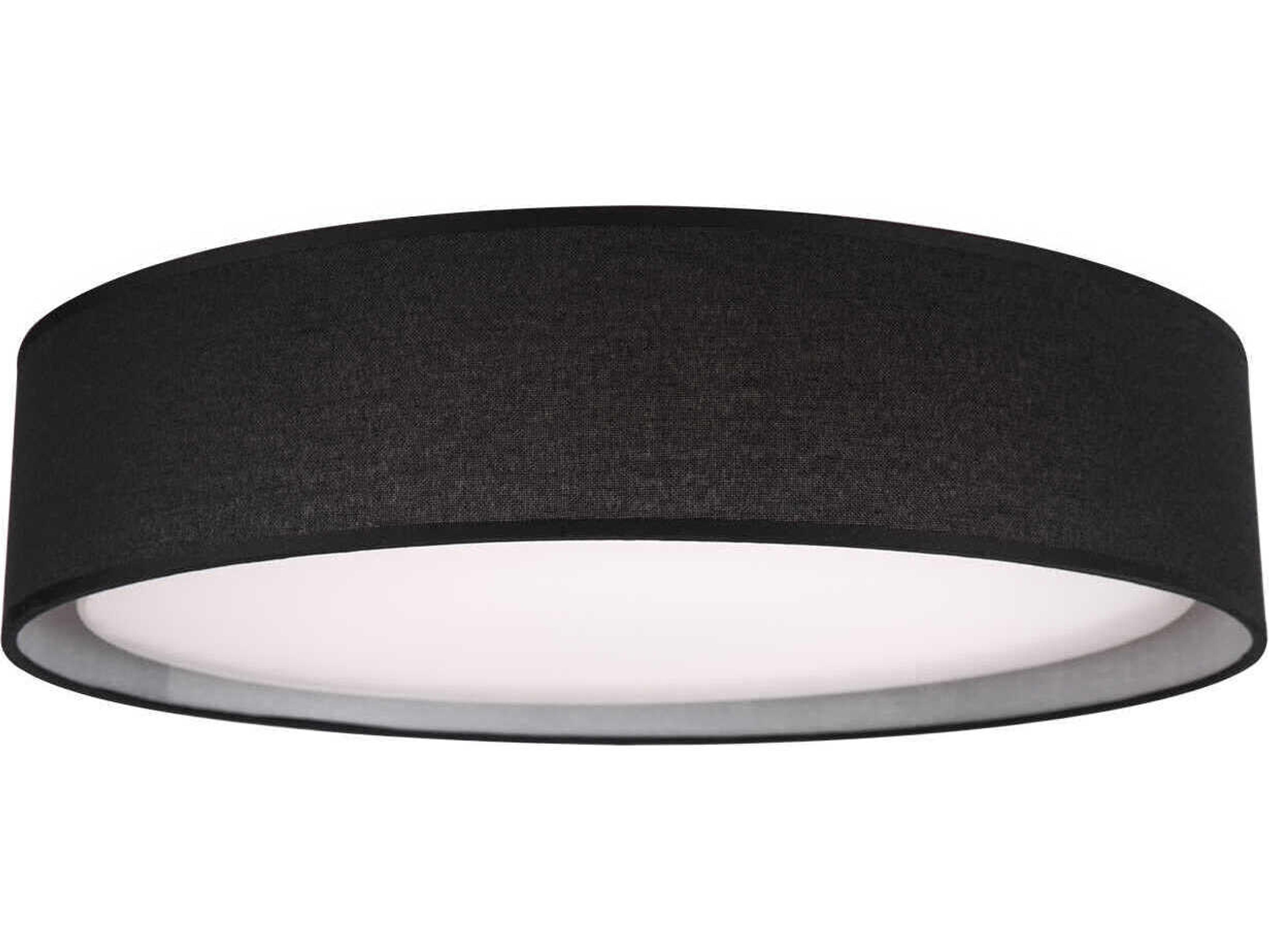 Dalton Black Drum Flush Mount
