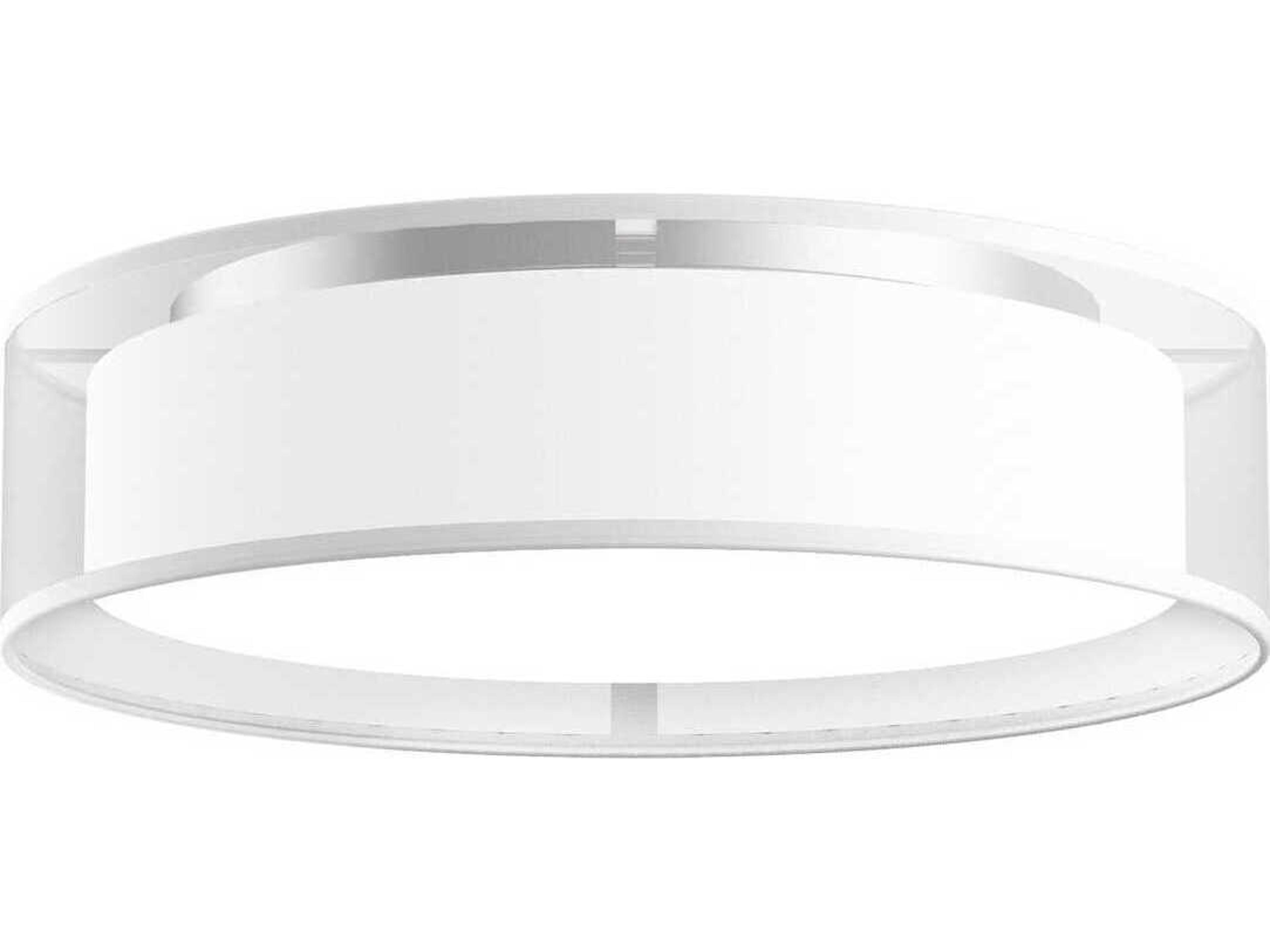 Dalton White Organza Drum Flush Mount
