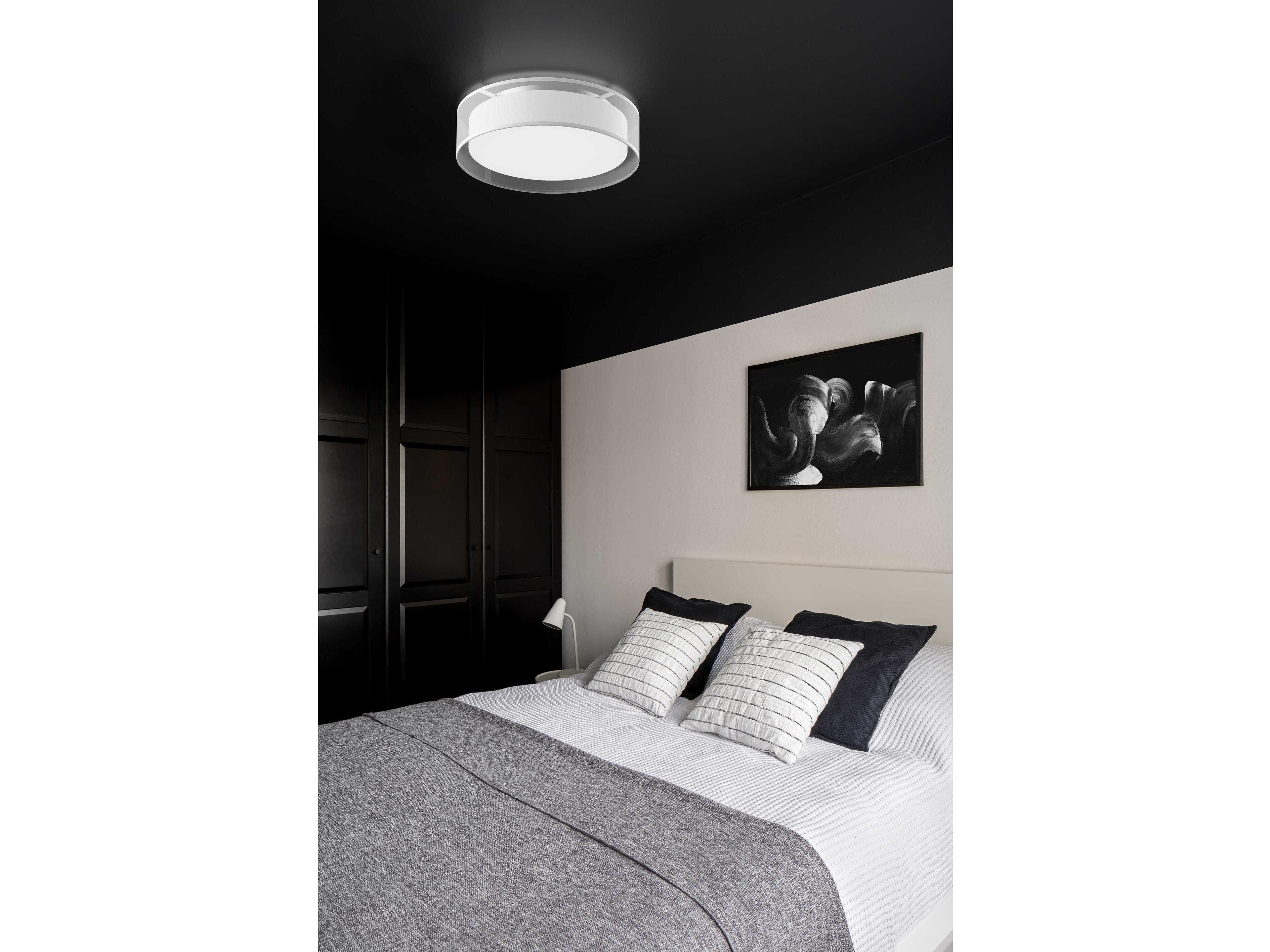 Kuzco Lighting Dalton White Organza Drum Flush Mount
