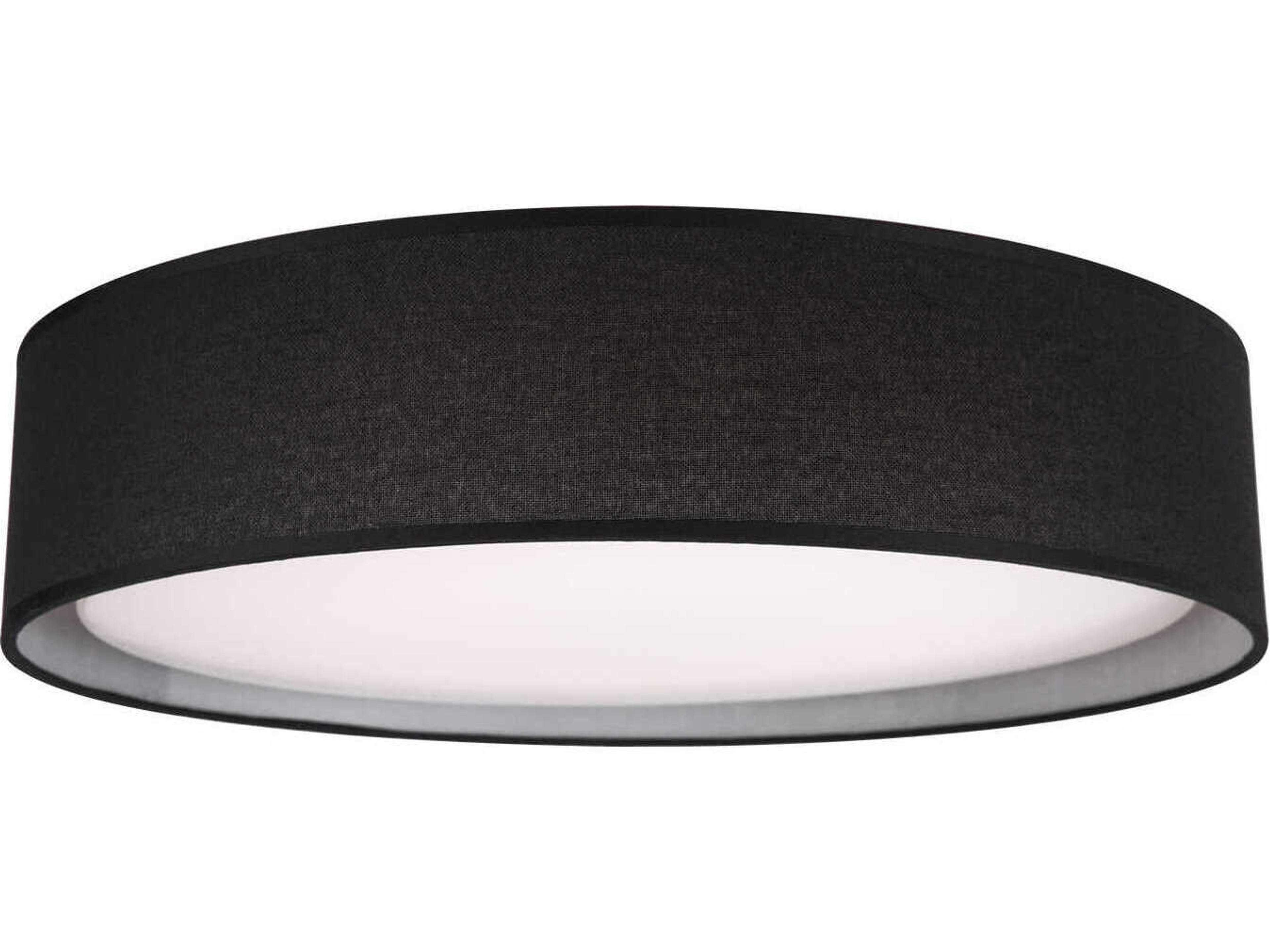 Dalton Black Drum Flush Mount
