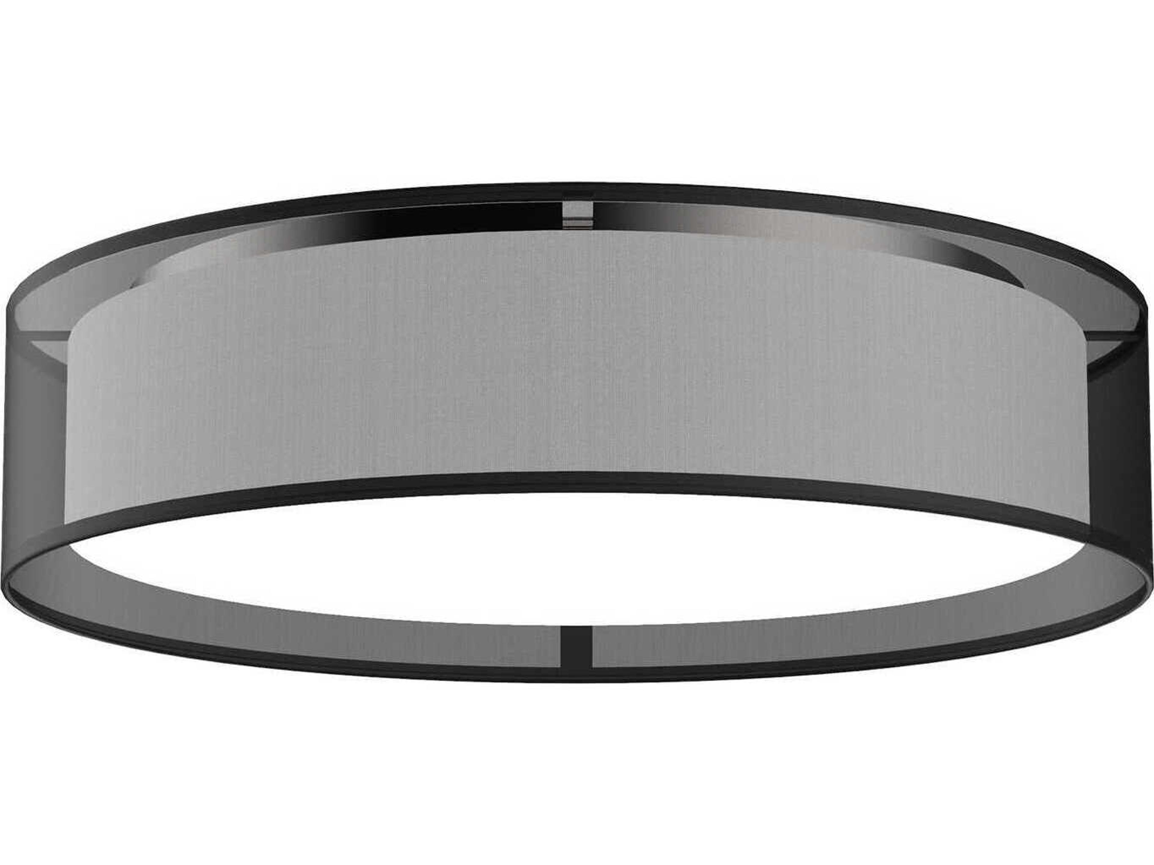 Dalton Black Organza Drum Flush Mount