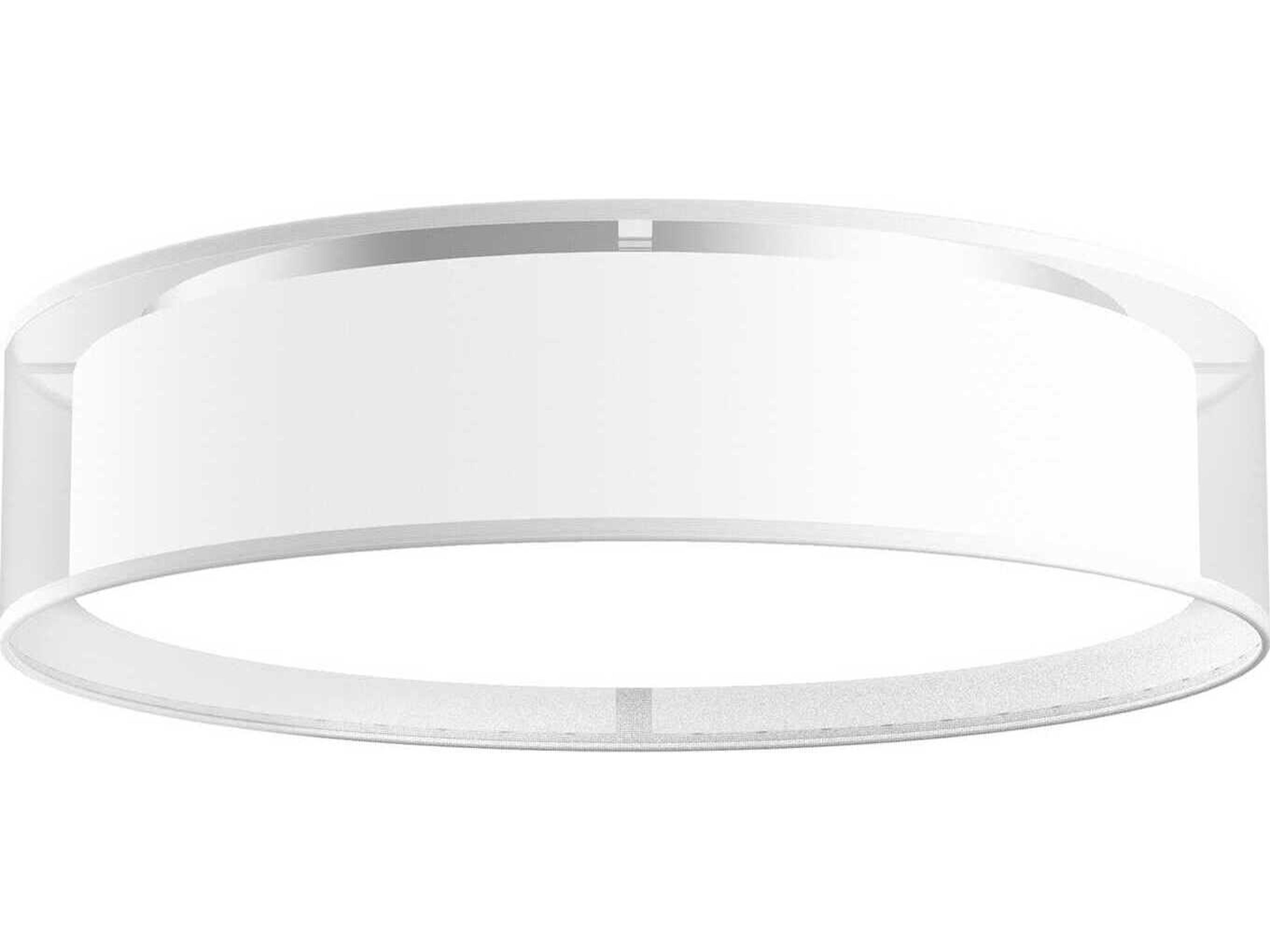 Dalton White Organza Drum Flush Mount