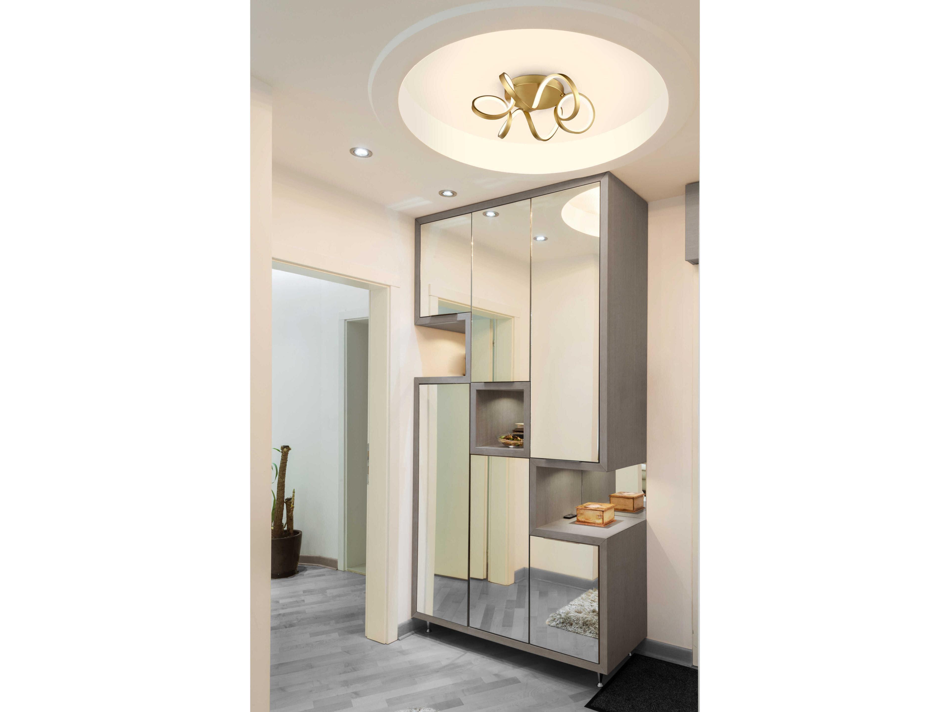 Kuzco Lighting Synergy Antique Brass Flush Mount
