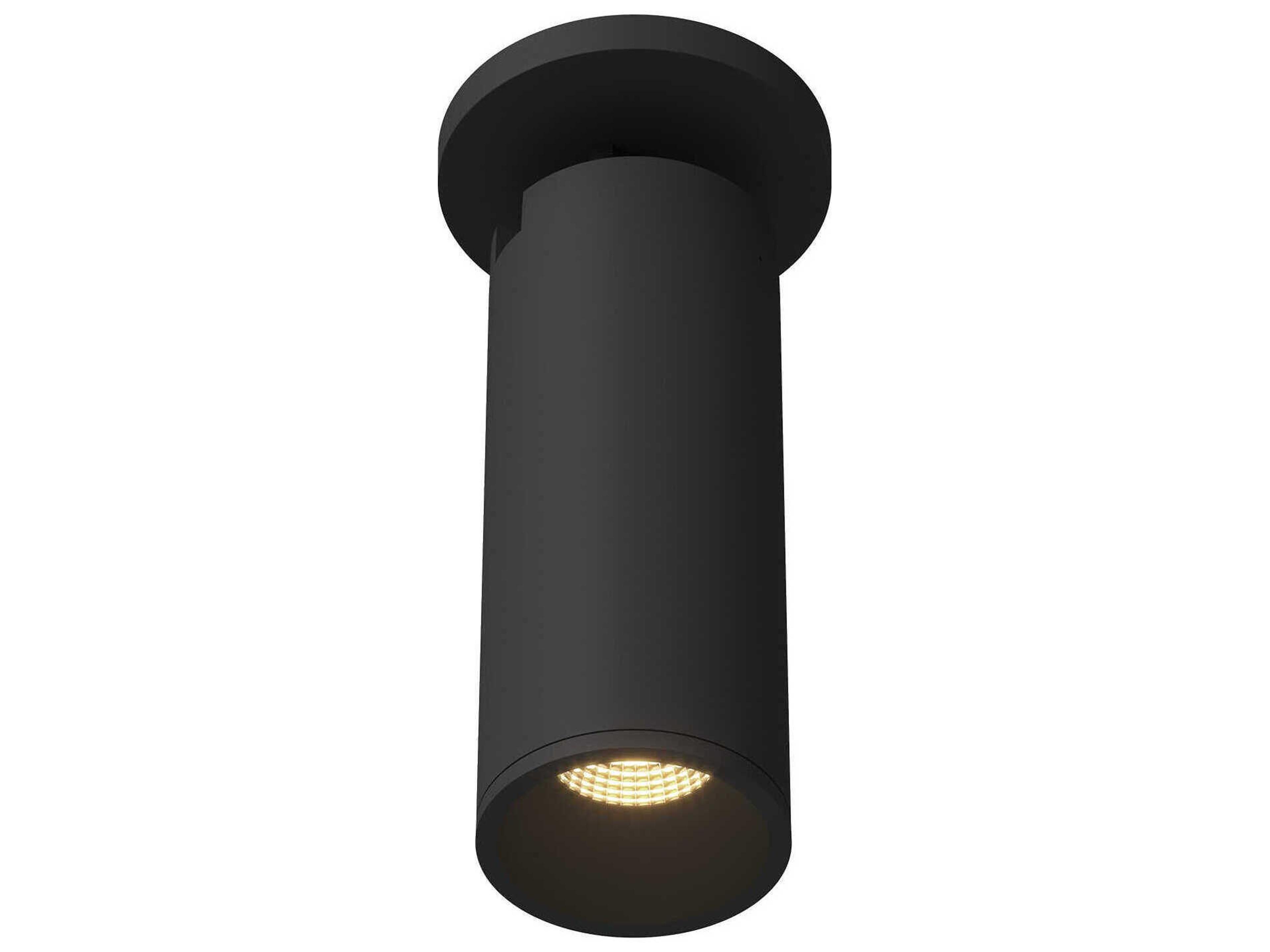 Lorna Black Cylinder Flush Mount