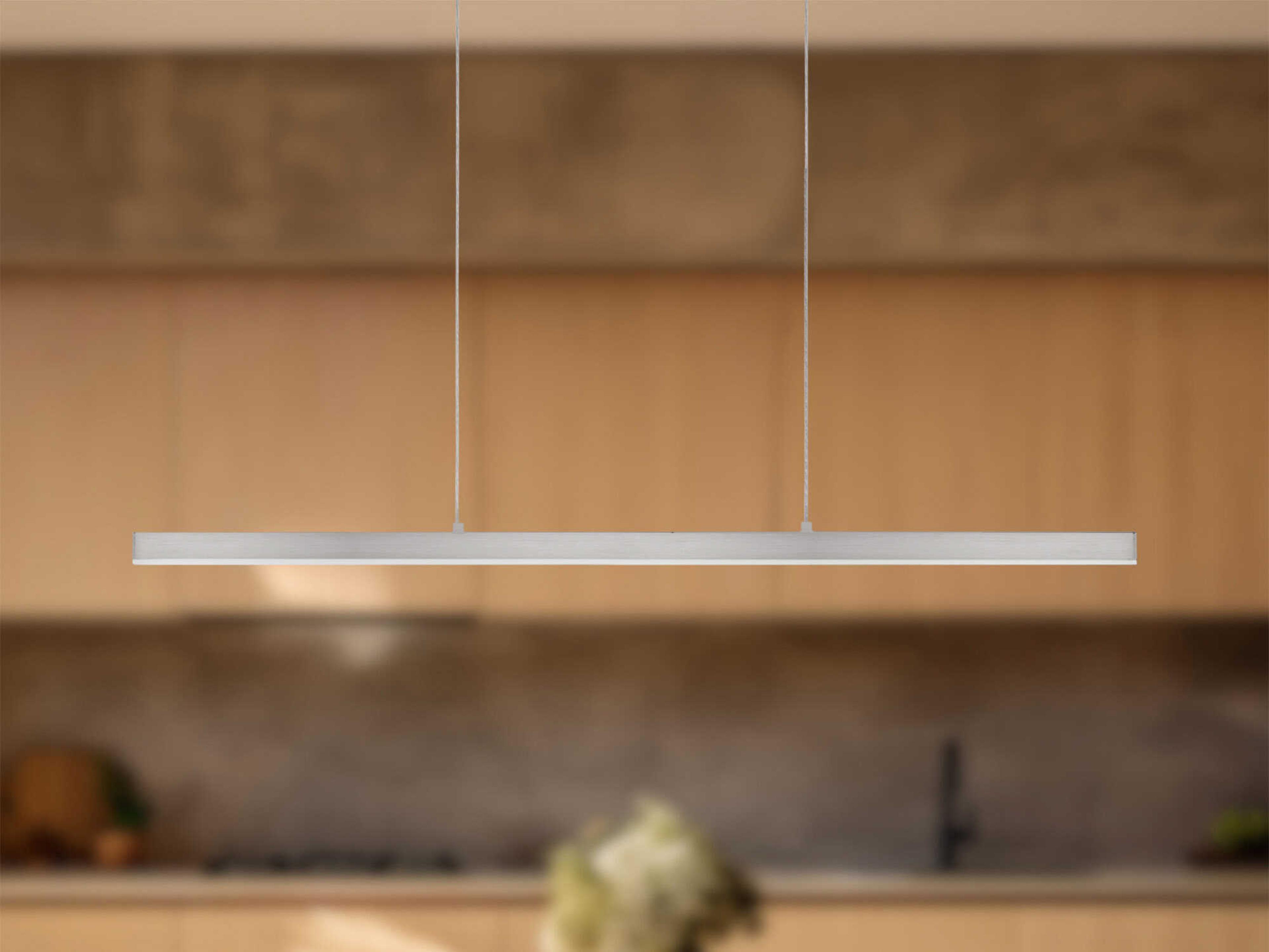 Kuzco Lighting Vega Brushed Nickel Linear Island Pendant