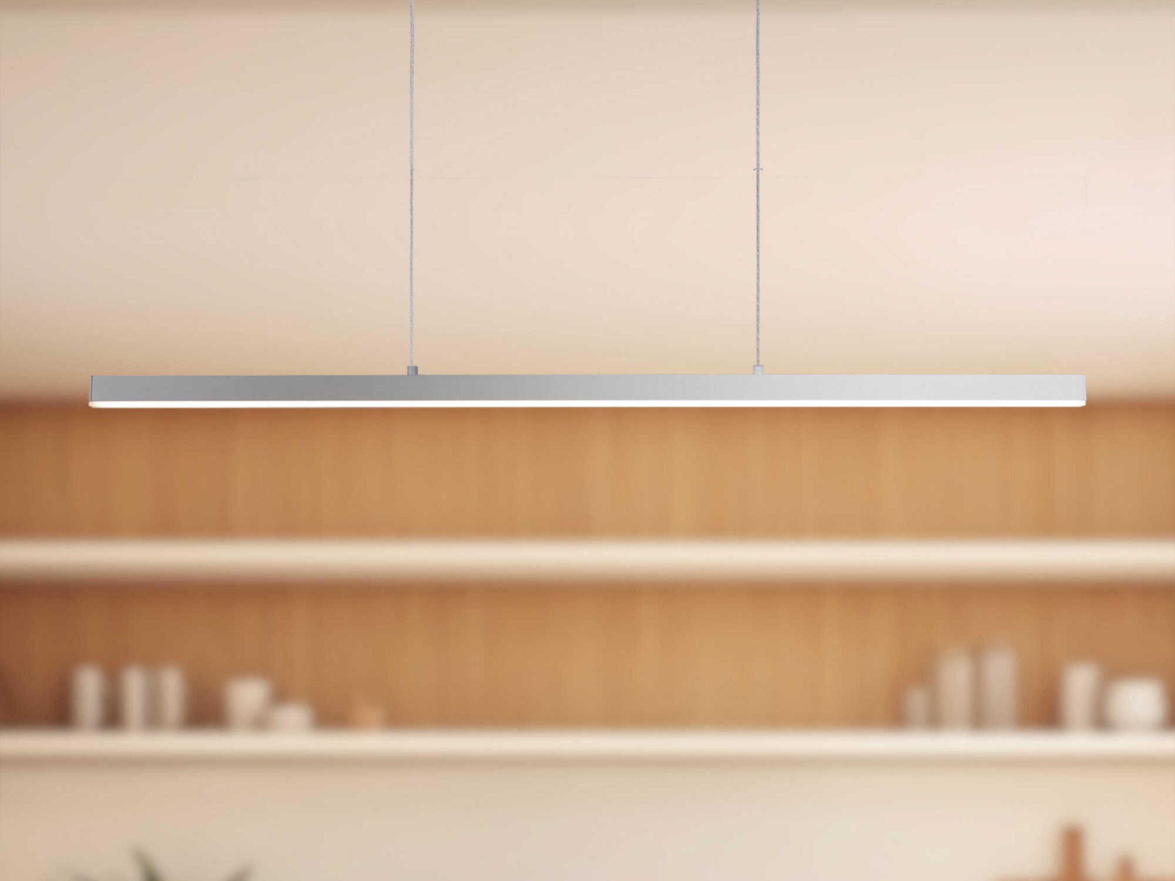 Kuzco Lighting Vega Brushed Nickel Linear Island Pendant