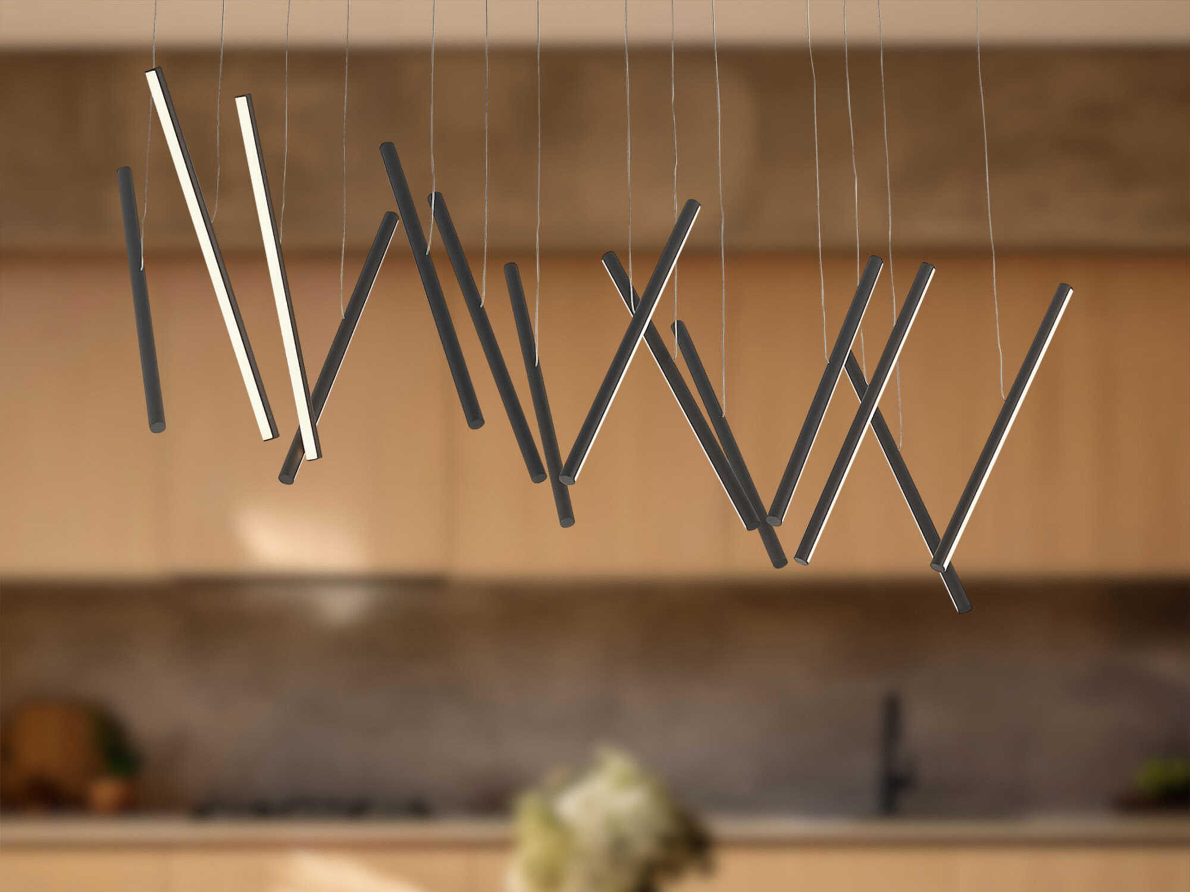 Kuzco Lighting Chute Black Linear Island Pendant