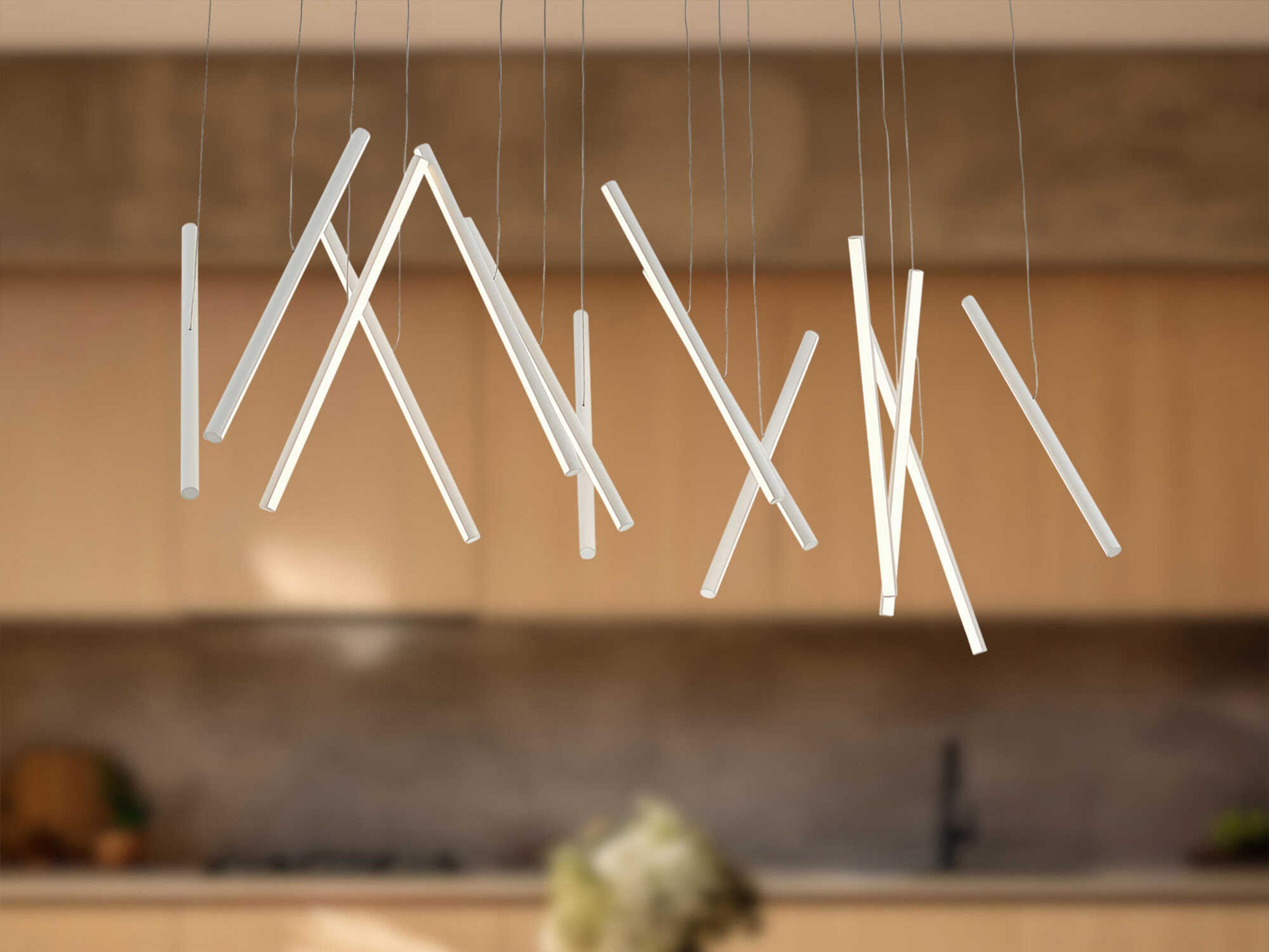 Kuzco Lighting Chute White Linear Island Pendant