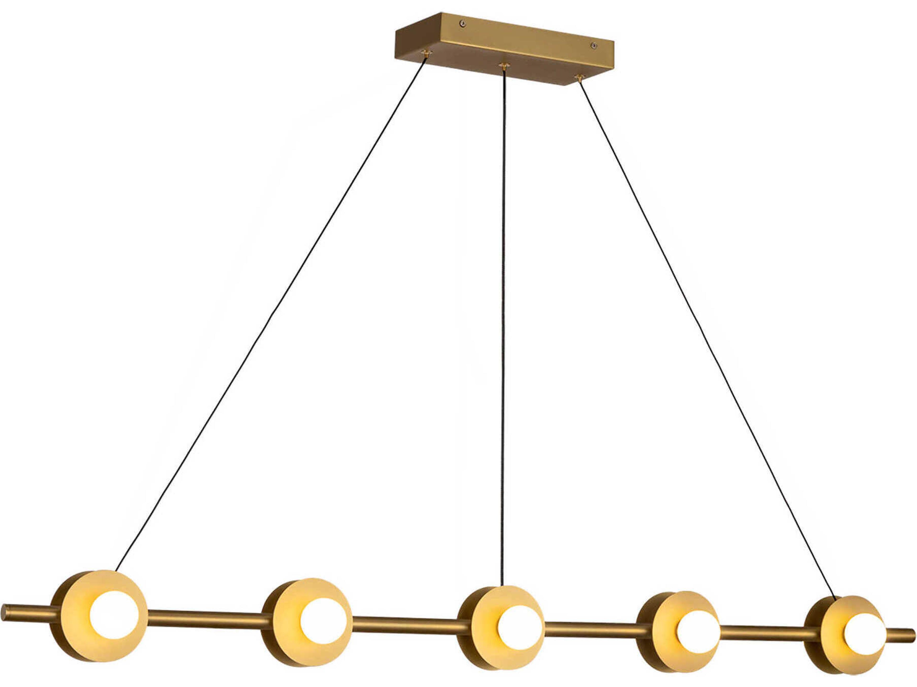 Elixir Brushed Gold Linear Island Pendant