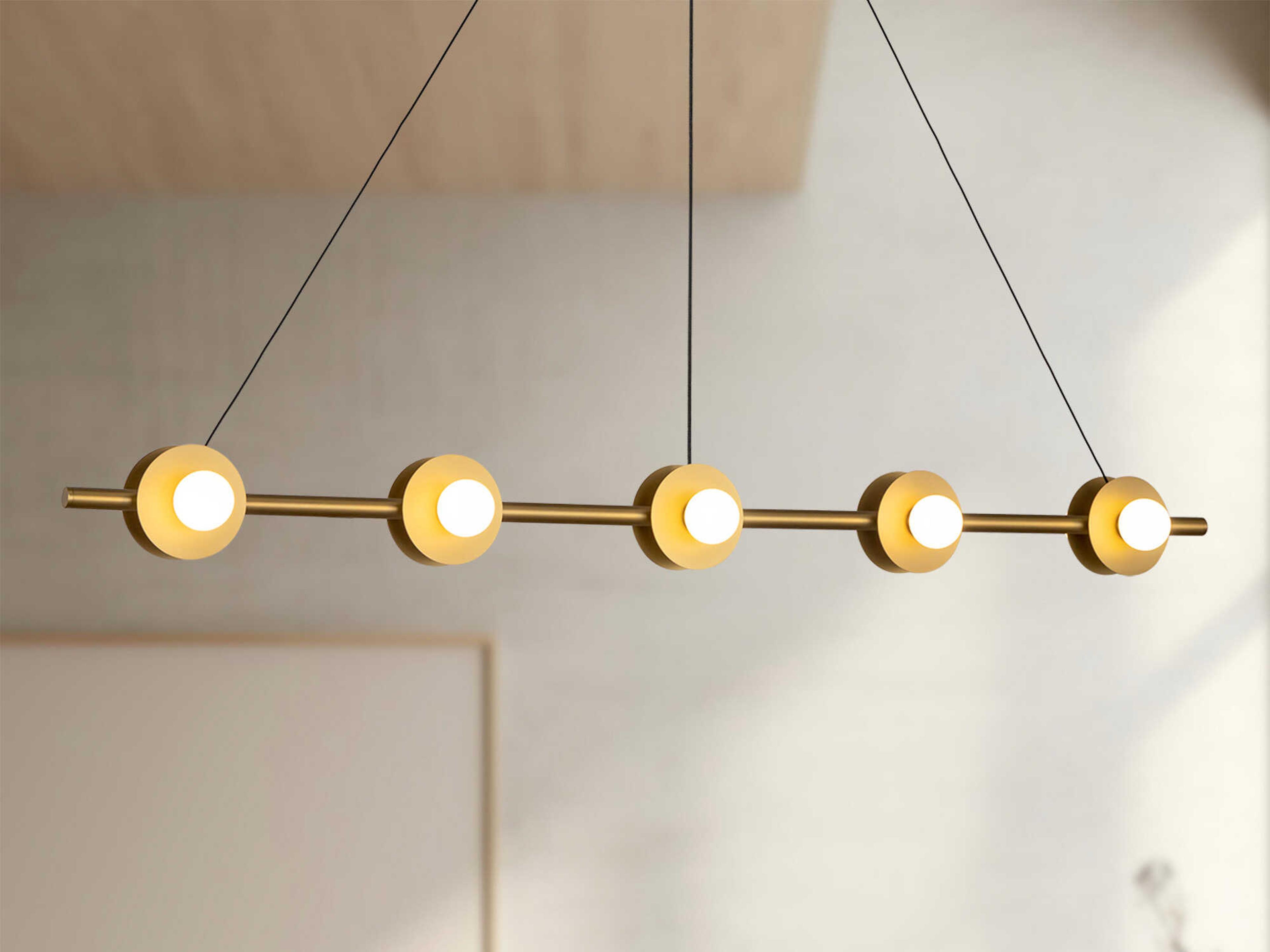 Kuzco Lighting Elixir Brushed Gold Linear Island Pendant