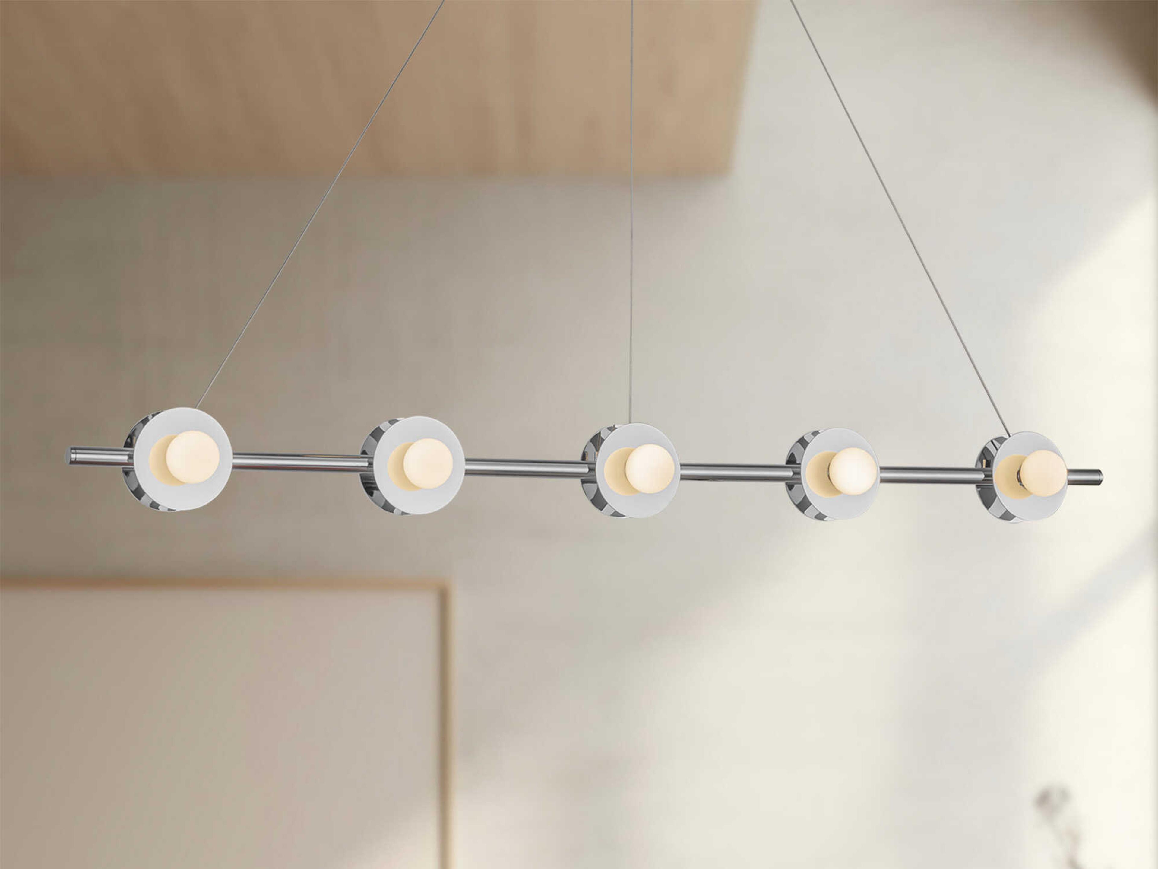Kuzco Lighting Elixir Chrome Linear Island Pendant